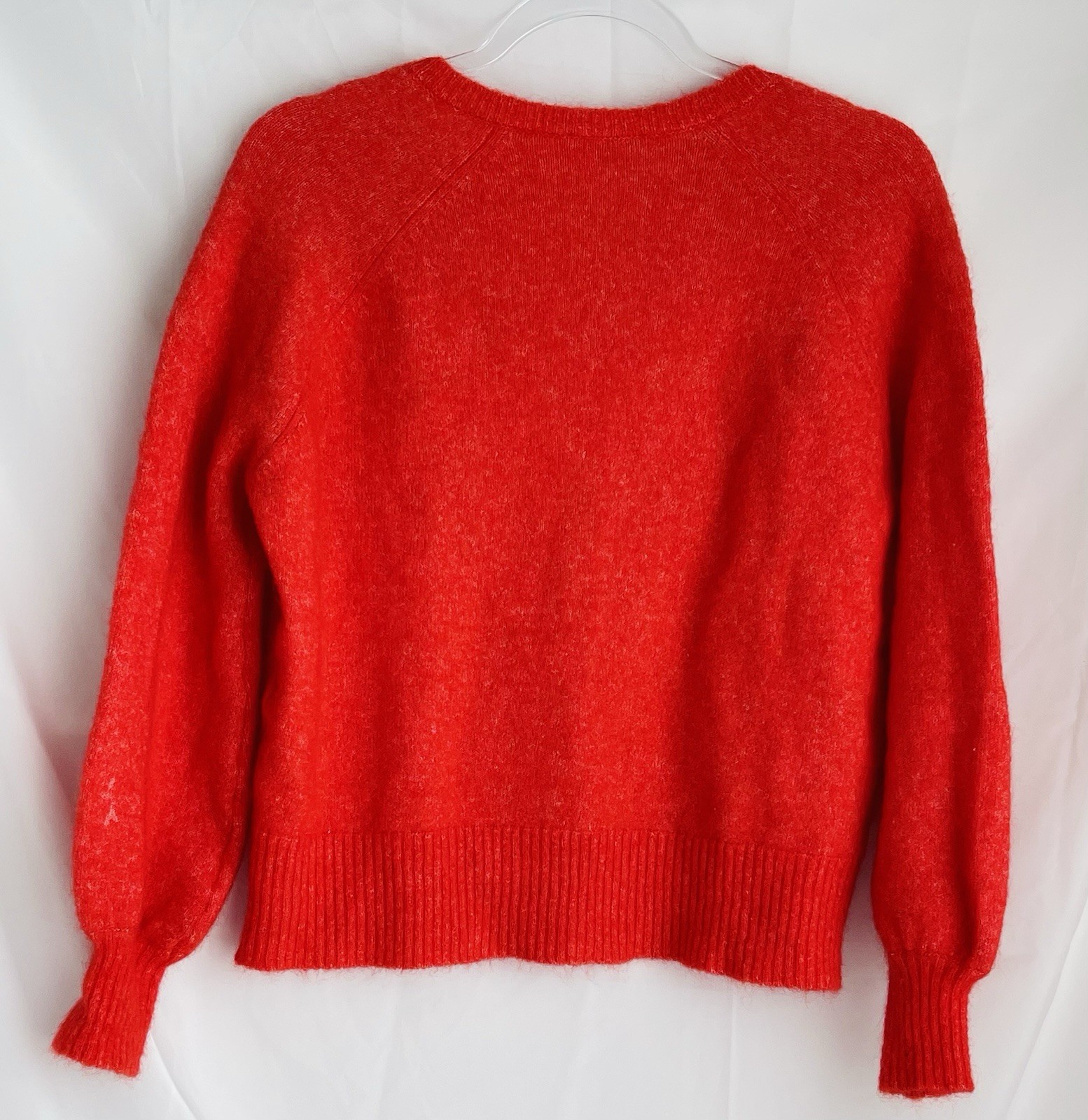 La Maille Sezane Paris Rue SaintFiacre Watermelon Red Mohair Wool Sweater S READ