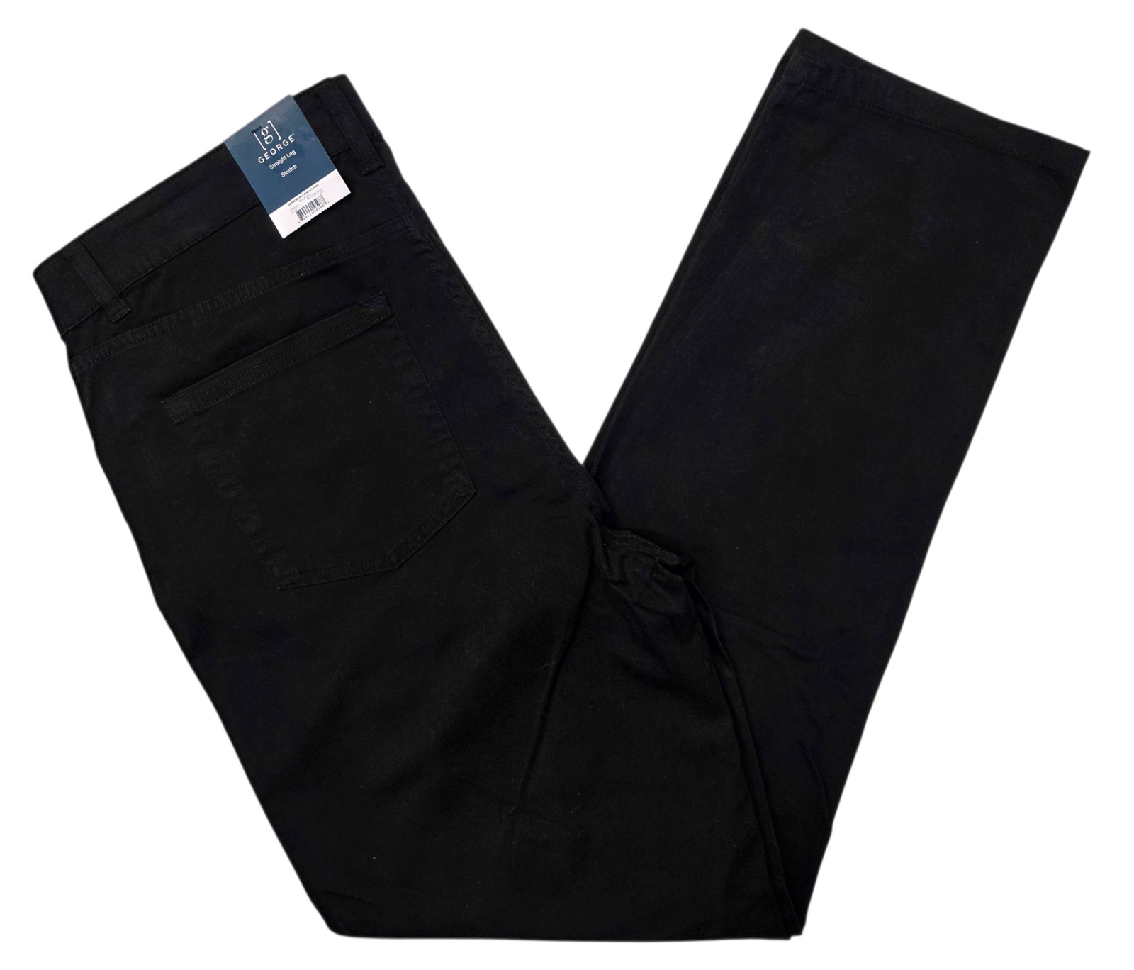 George #11898 NEW Men’s Black Stretch Premium 5 Pocket Straight Leg Pants