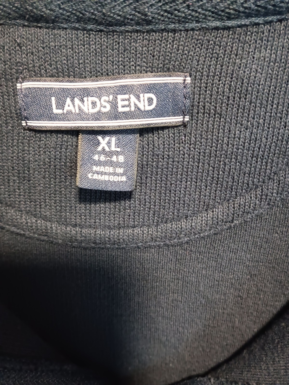 Men’s Lands’ End Navy Blue XL 1/4 Zip Pullover Sweater 100% Baumwolle/Cotton