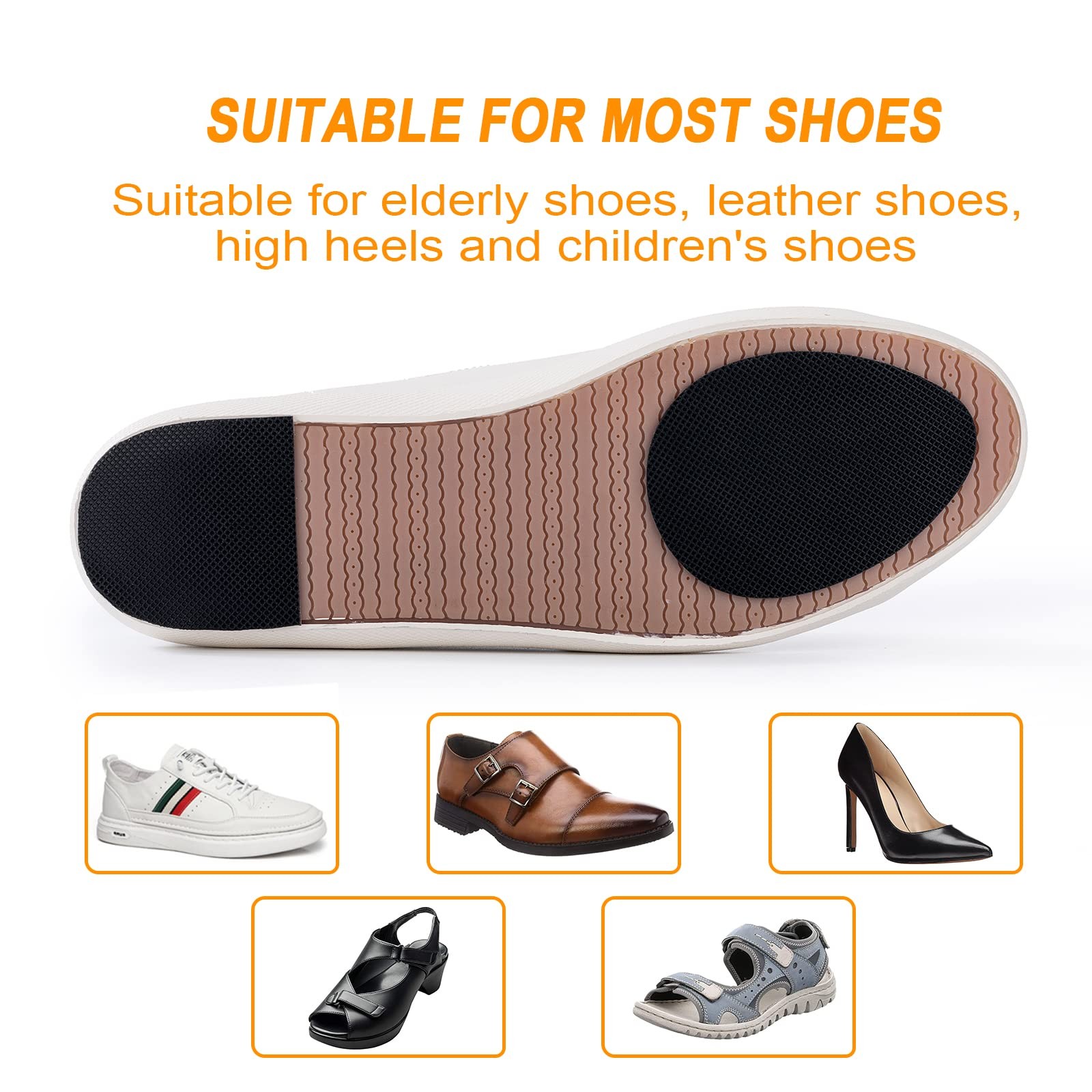 3Pairs Non-Slip Shoe Pads Self Adhesive Sole Protector for Bottom of Shoes Heels