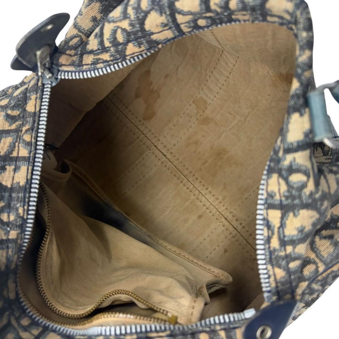 Christian Dior Bag Trotter Mini Boston Canvas Leather Old