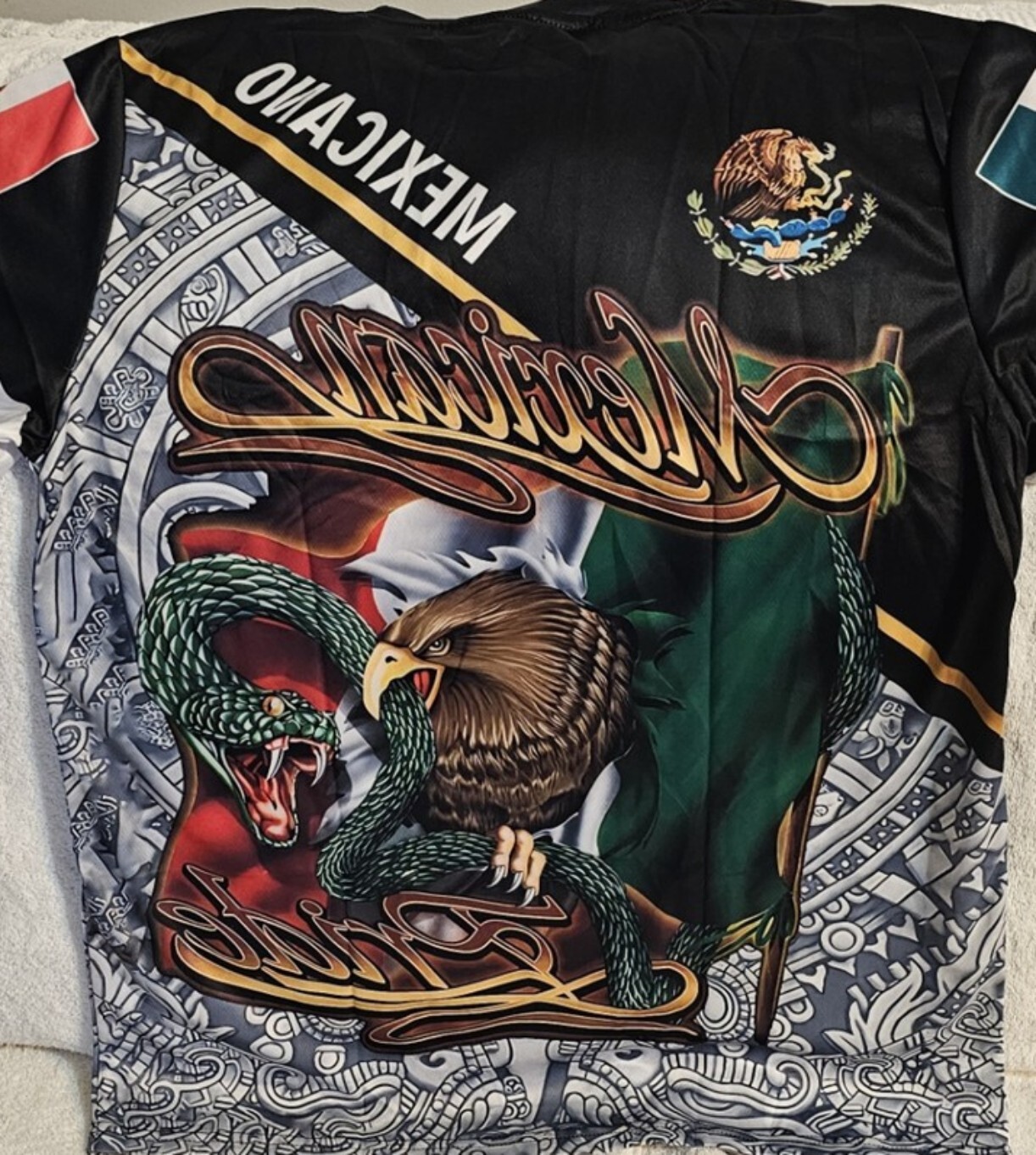 MEXICAN PRIDE MEXICANO FLAG EAGLE SNAKE CACTUS AZTEC MEXICO T-SHIRT SHIRT