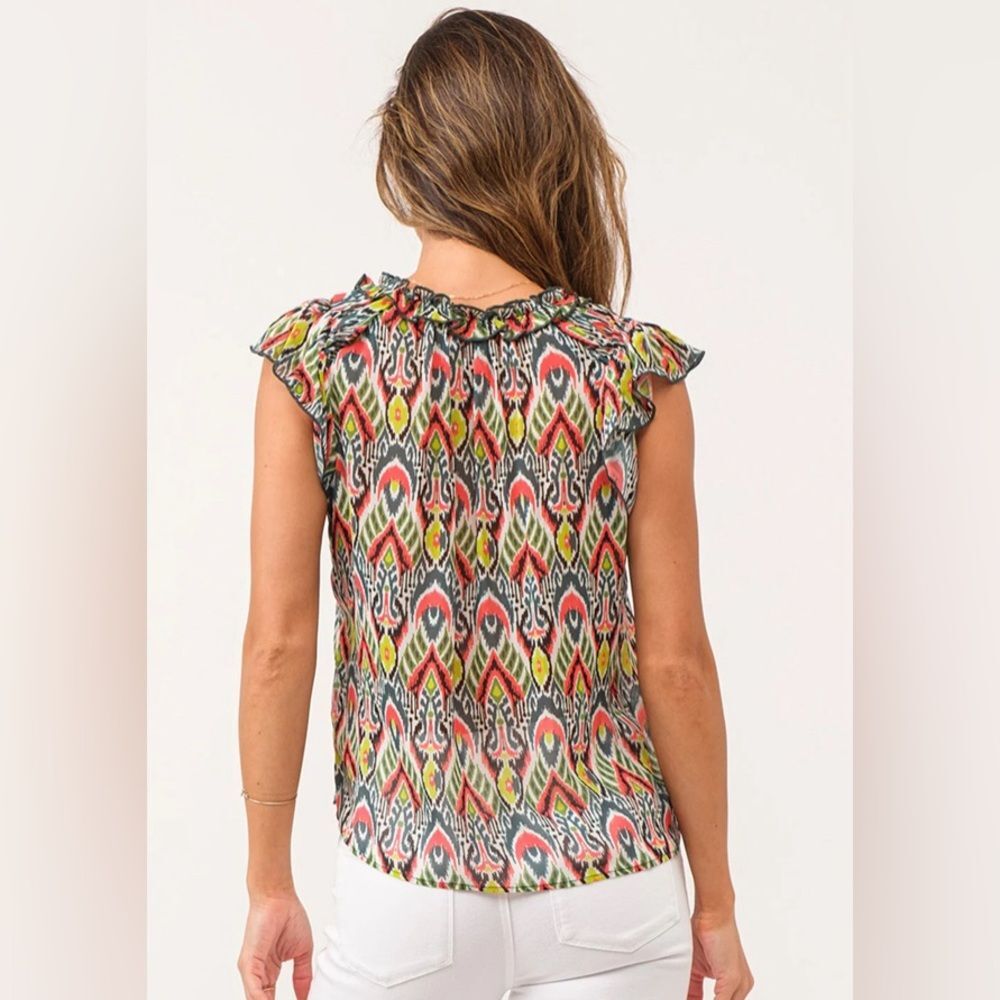 Dear John Ullie Keyhole Top Vivid Tribe Viscose Women’s Size Medium