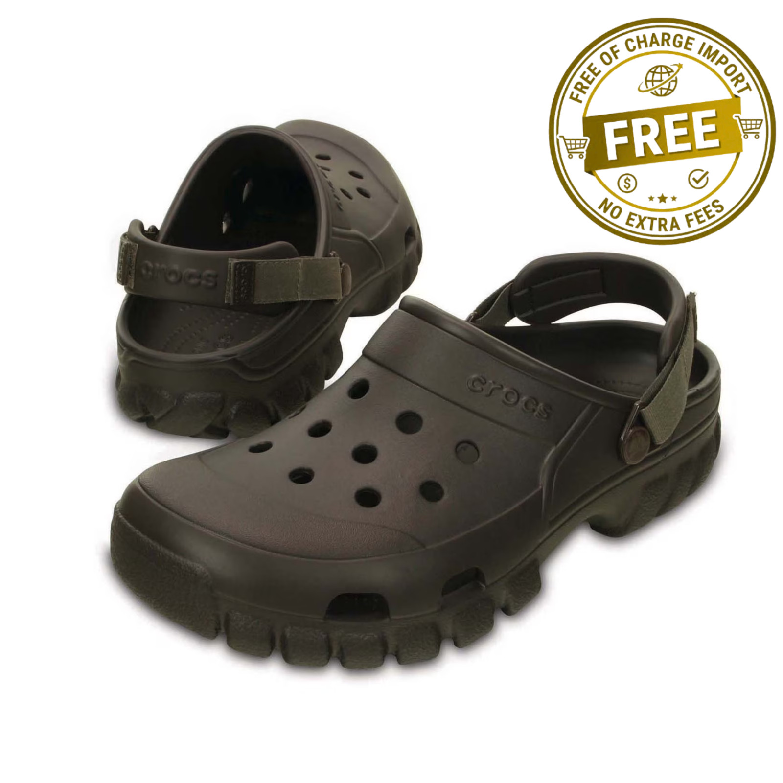 Crocs Unisex Offroad Sport Clogs Adjustable Straps Espresso/Walnut Width Medium