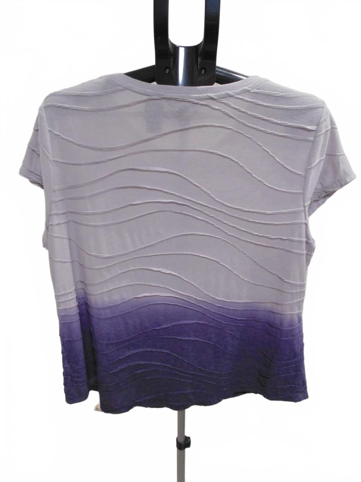 Simply Vera Wang Womens Purple Ombre Wave Pattern Shirt Top Tshirt Size XXL