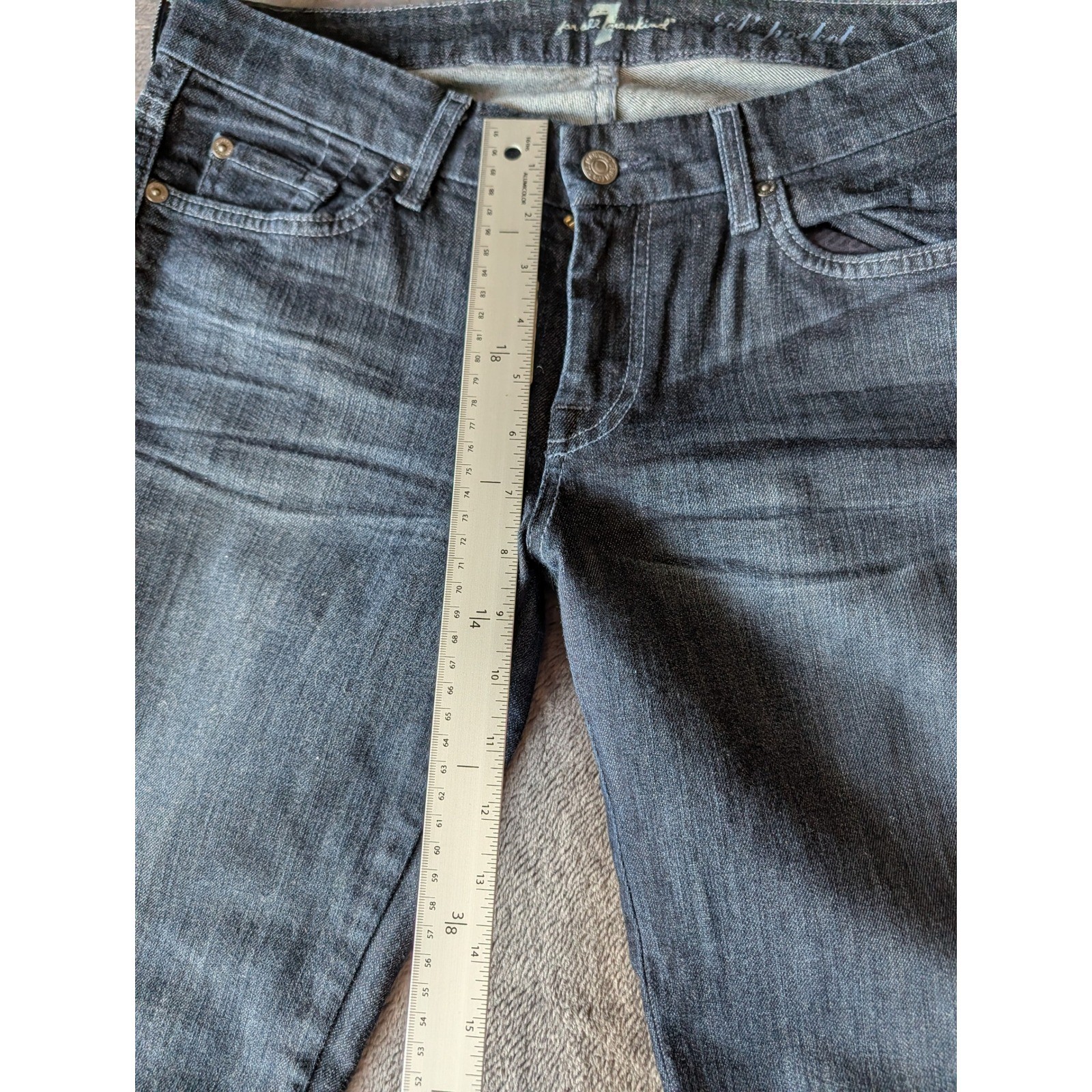 7 For All Mankind Mens A Pocket Bootcut Jeans Dark Charcoal Grey Size 30