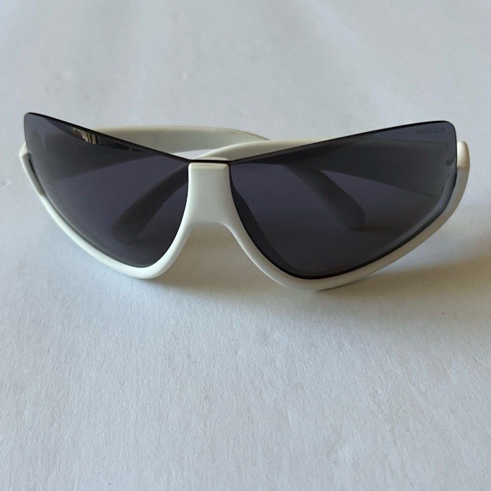 MONCLER Vyzer ML0269 21C UNISEX SEMI RIM SUNGLASSES WHITE PRE-OWNED EXCELLENT