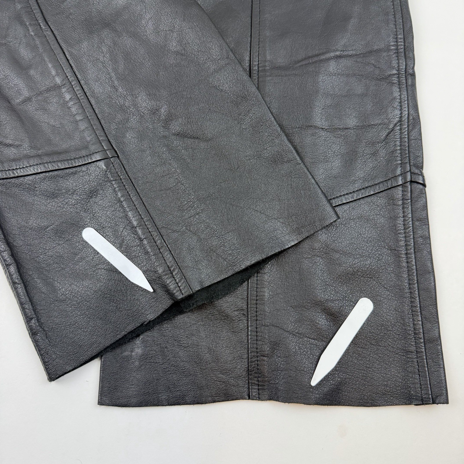 Harley Davidson Leather Pants 38 / 10 W Black Genuine Biker Western Women *READ