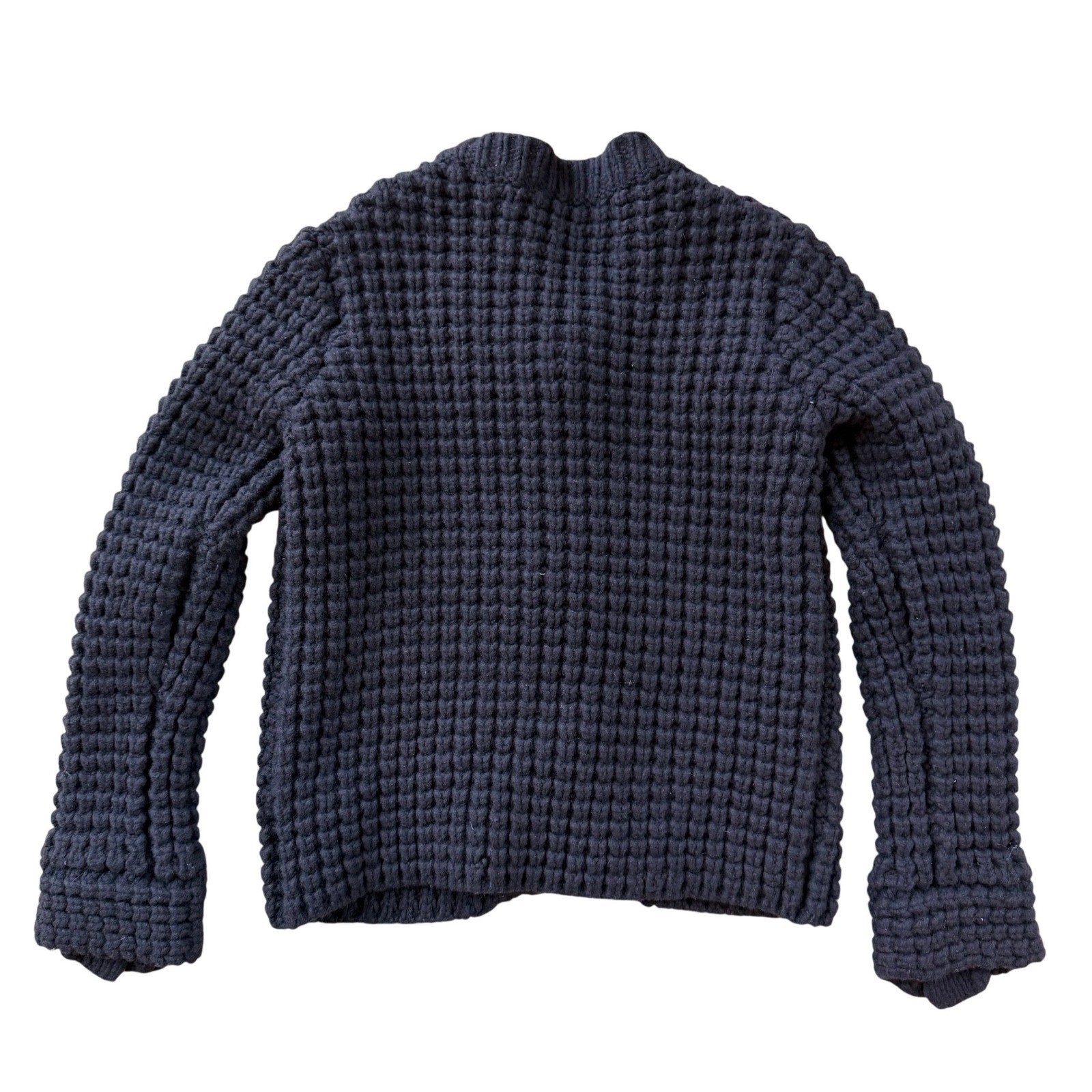 Theory Navy Wool Cashmere Chunky Waffle Knit Toggle Cardigan Women’s S/P