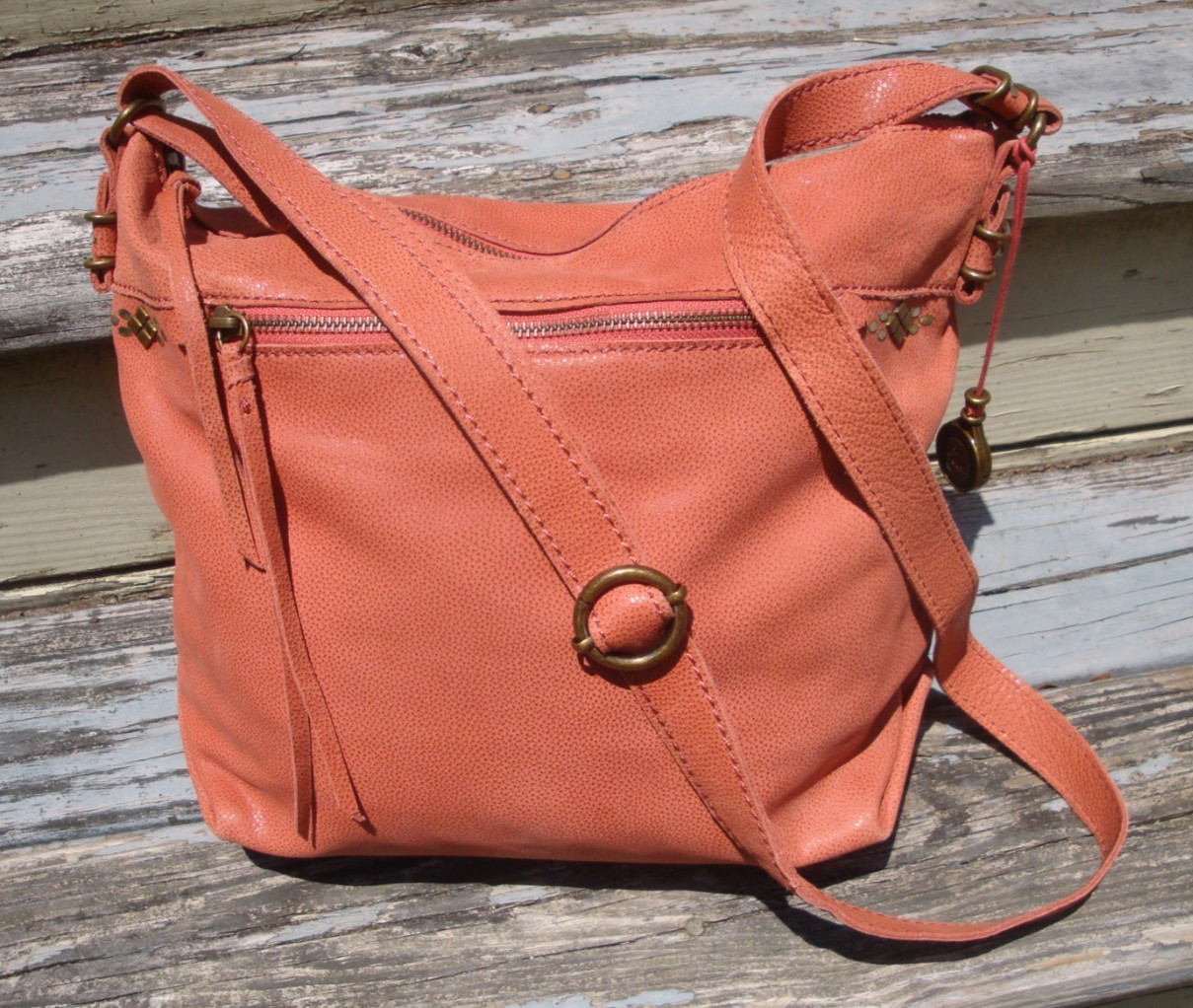 THE SAK Sierra Terra Cotta Leather Shoulderbag Crossbody Boho Handbag Hippi Hobo