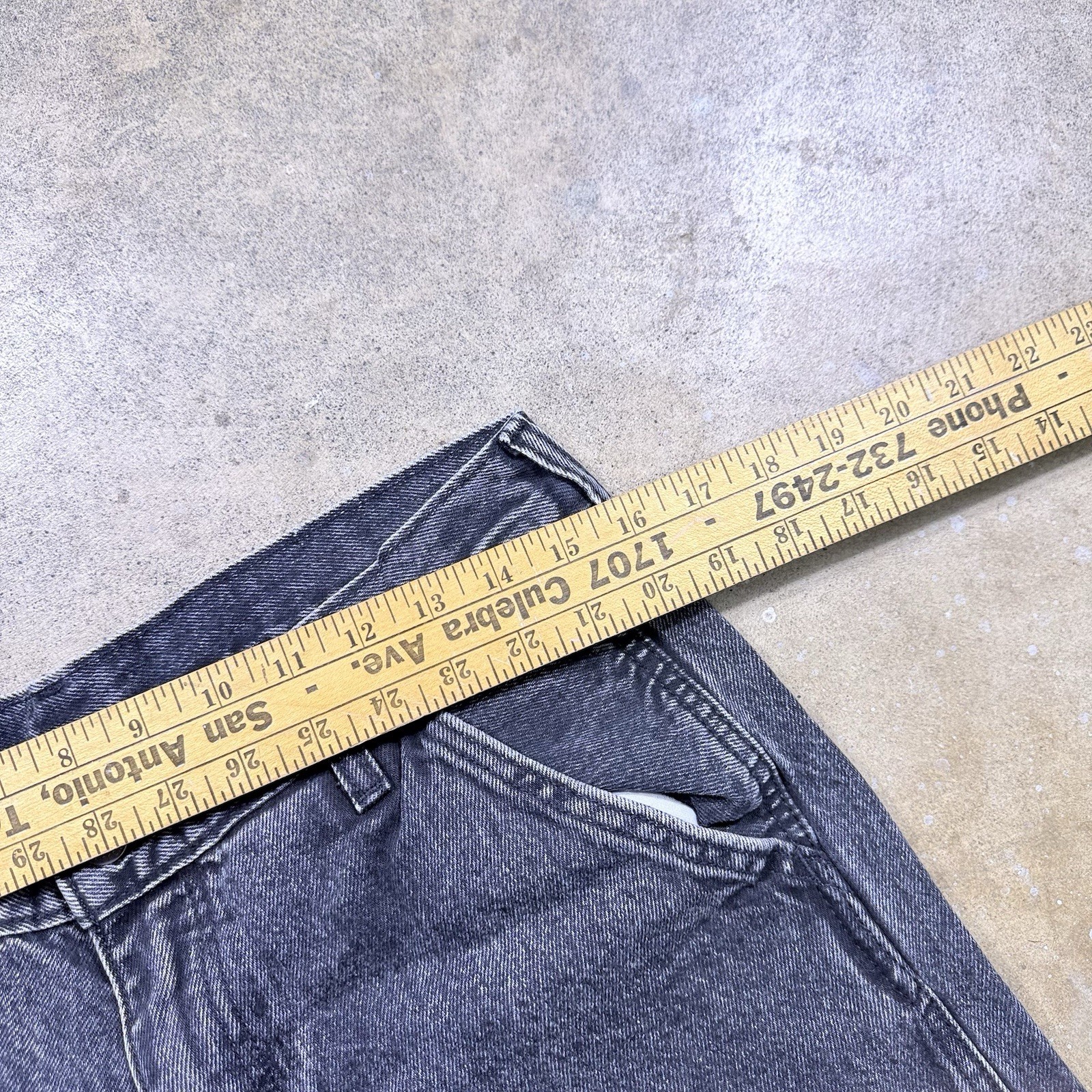 Levi’s Premium Lot 568 Stonewash Black Baggy 32×30 Cargo Jeans Mens Loose Fit