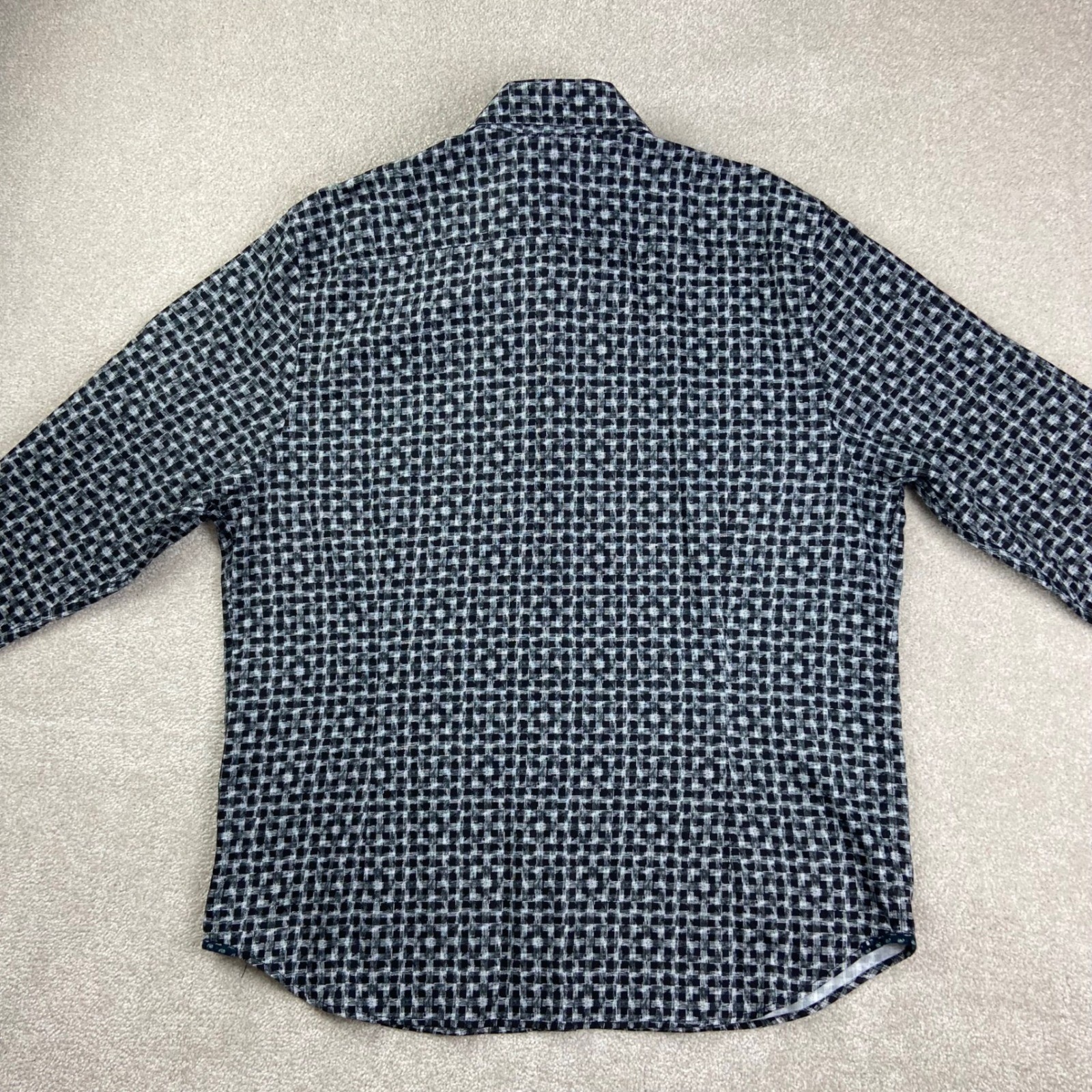 Robert Graham Button Down Shirt Mens 3XL Black White Grid Tailored Fit