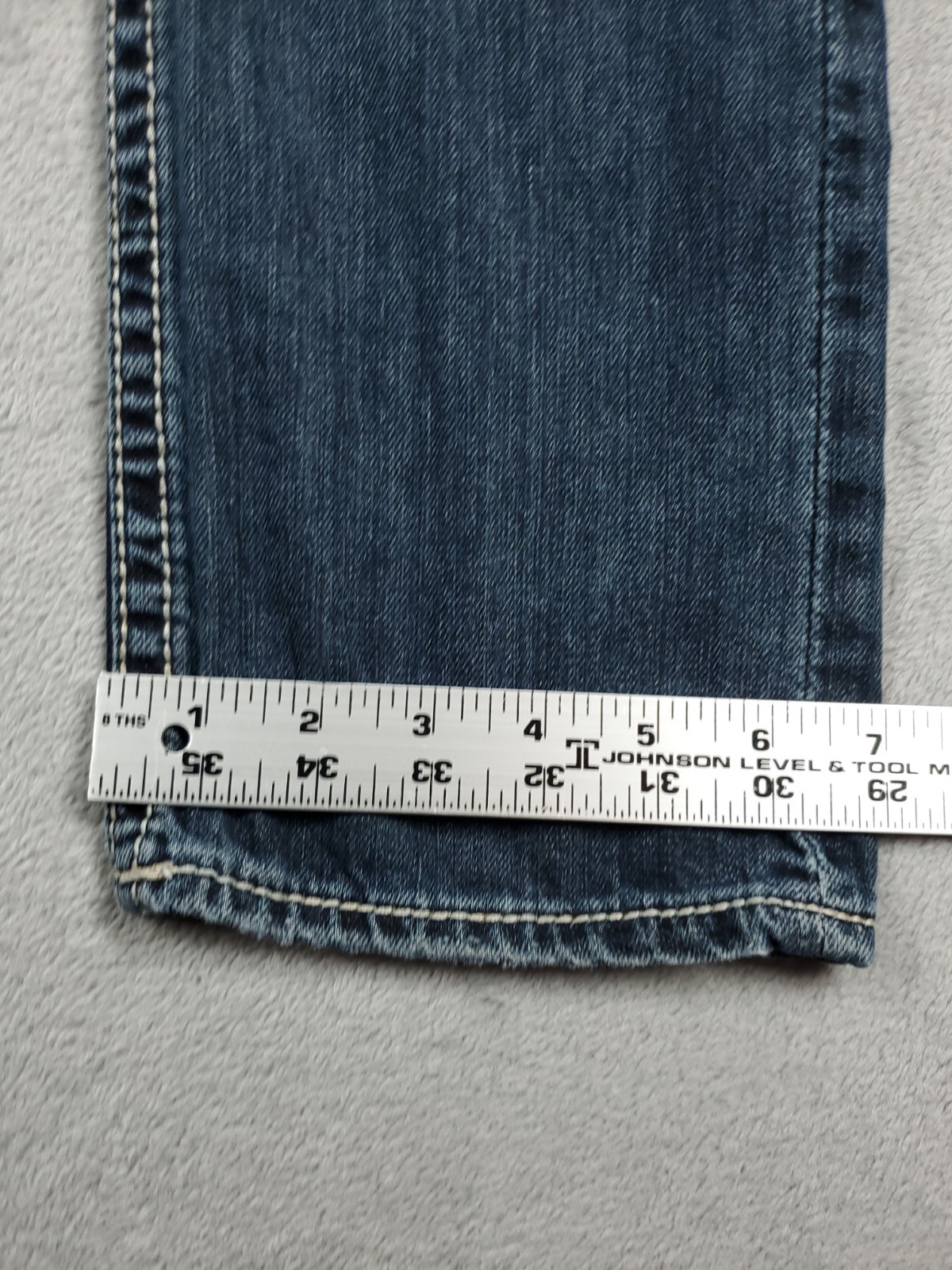 BKE Jeans Mens 26×30 Blue Aiden Straight Low Rise Dark Wash Faded Ripped Denim
