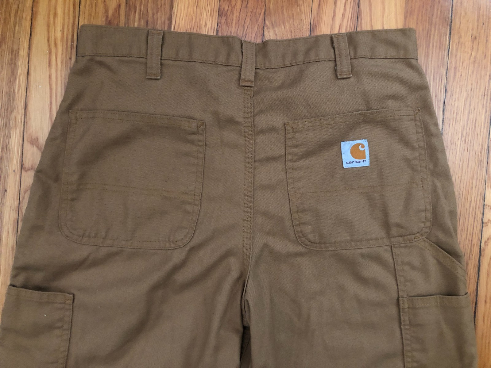 Carhartt Carpenter Brown Dungaree Fit Canvas Work Pants Men Size 32×34