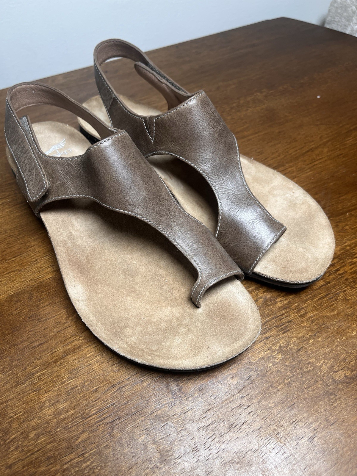 Dansko Reece Toe Loop Sandals Brown Slingback Leather 40 Women’s