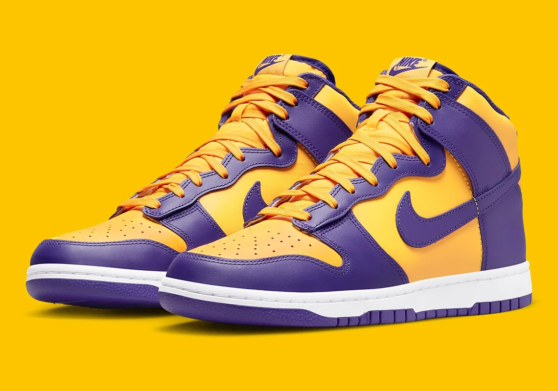 Nike Dunk High RETRO’ Lakers Purple Gold DD1399-500 MEN’S SIZE 14 FAST SHIP RARE