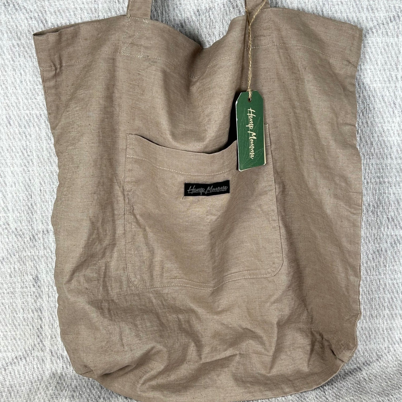 Hemp Momma Infinity Tote Bag Tan Hemp Blend Eco Friendly Reusable Shopper NWT