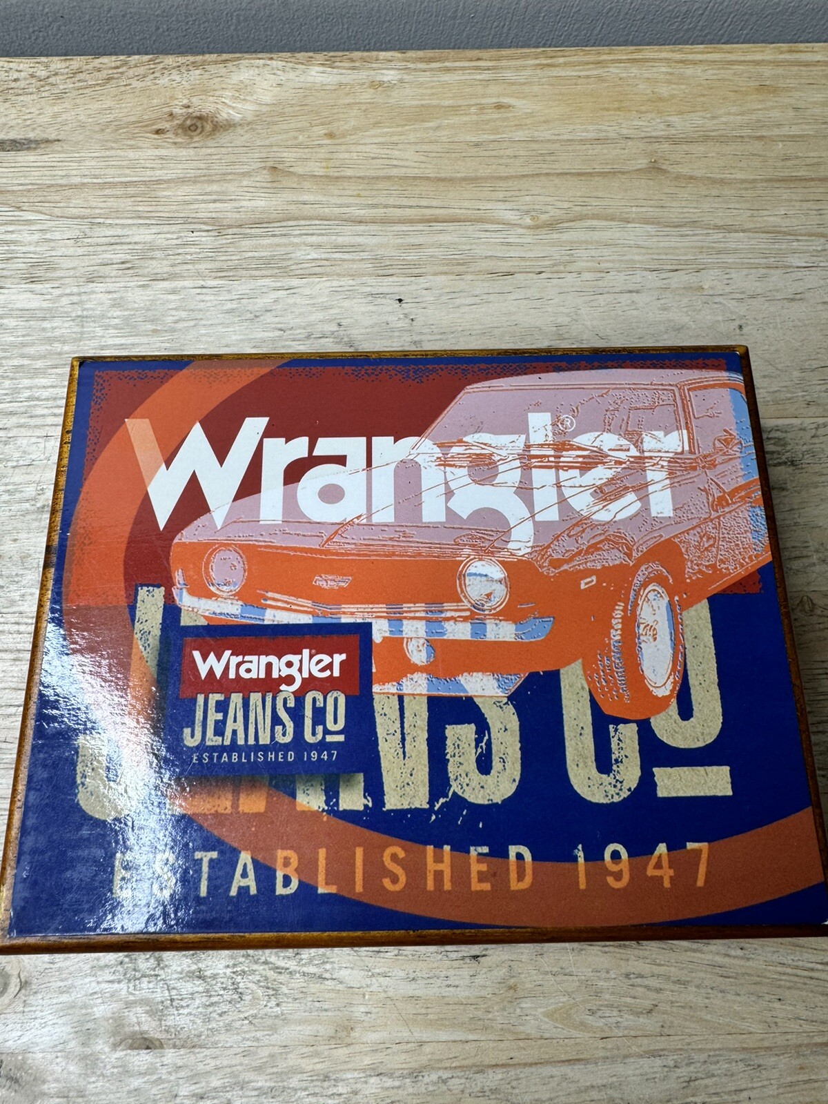 Wrangler Genuine Leather Wallet With Wooden Box New
