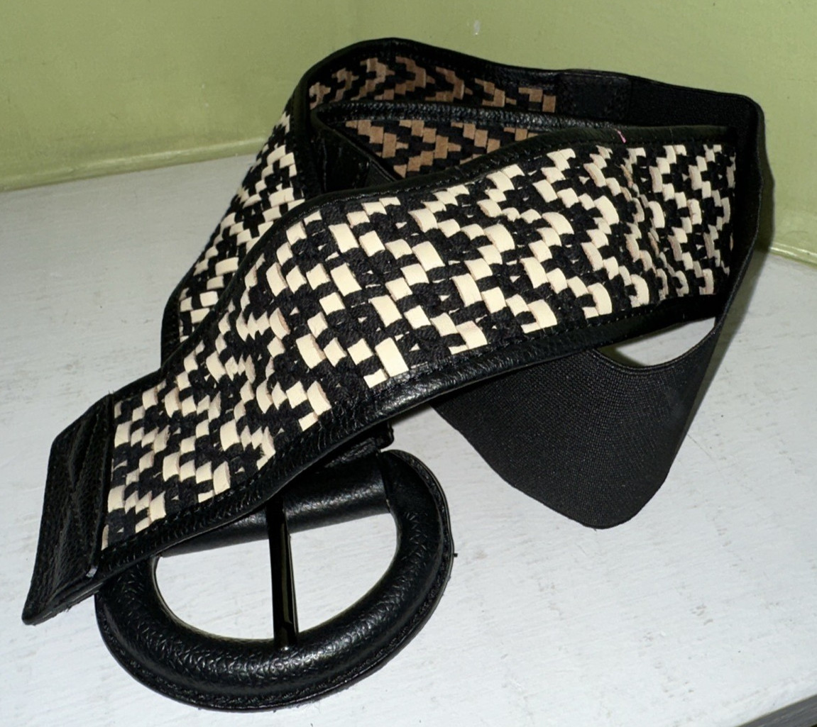 Chico’s Multicolor Woven Leather Size 3 Width 2.25 in Woman Belt