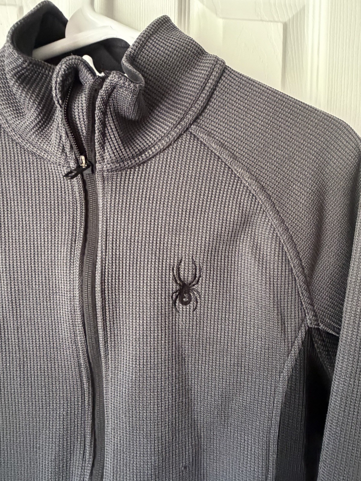 Spyder Men’s Track Jacket M Gray/Black Colorblock Full-Zip Stand-Up Collar