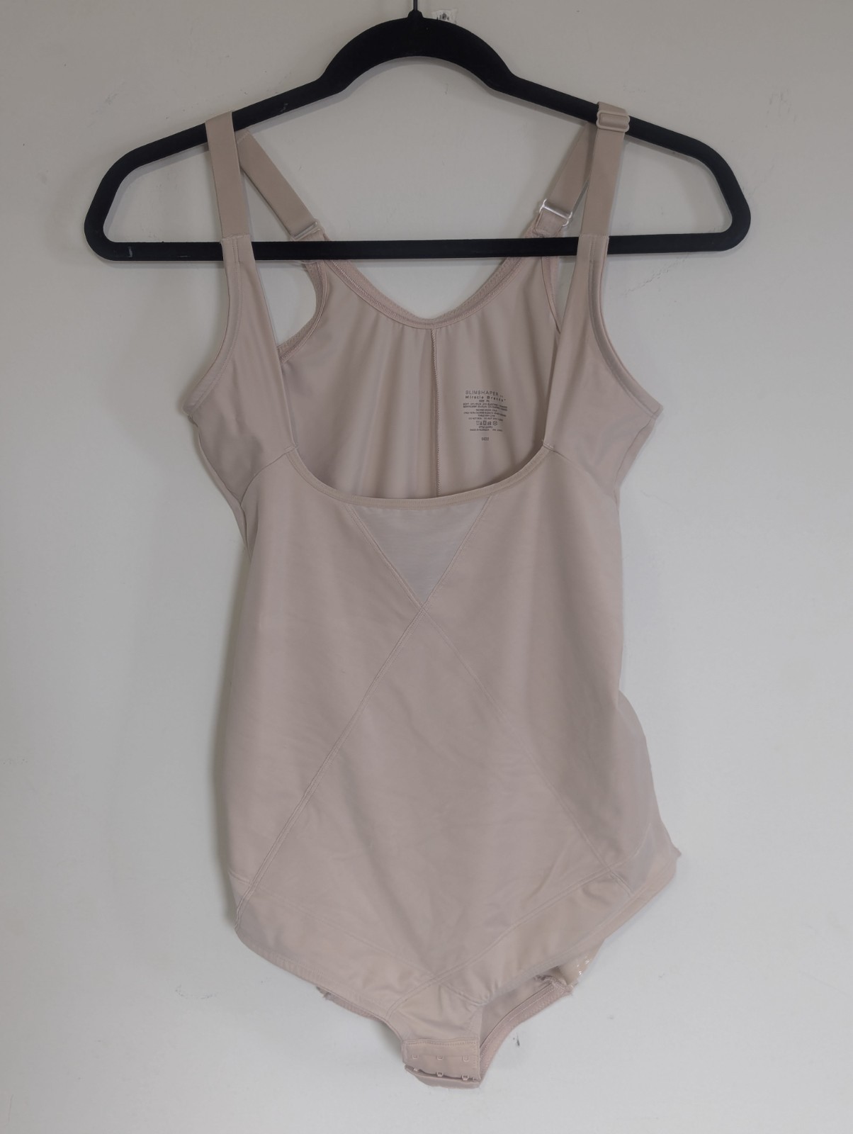 SlimShaper by Miracle Brands Open Bust Bodysuit Size XL Beige