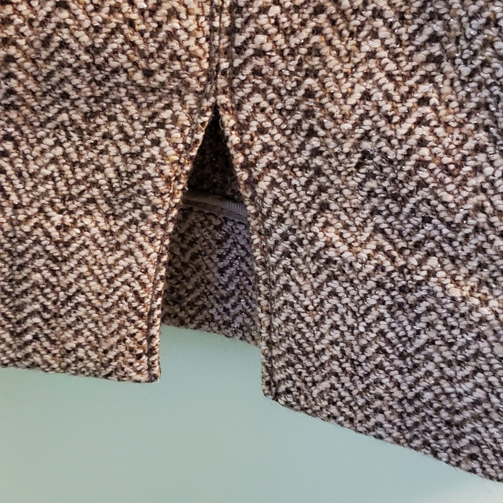 VINTAGE Armani Collezioni 90s Classic Designer Tan Woven Pencil Skirt Size 6