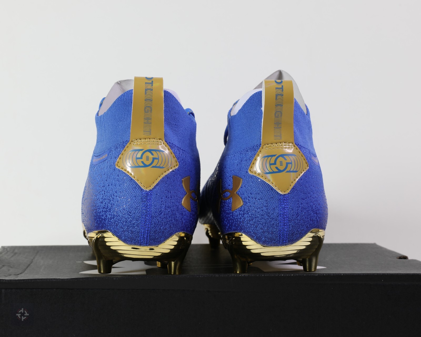 Under Armour Spotlight Lux MC Blue Gold Football Cleat Size 9.5-14 (3023960-403)