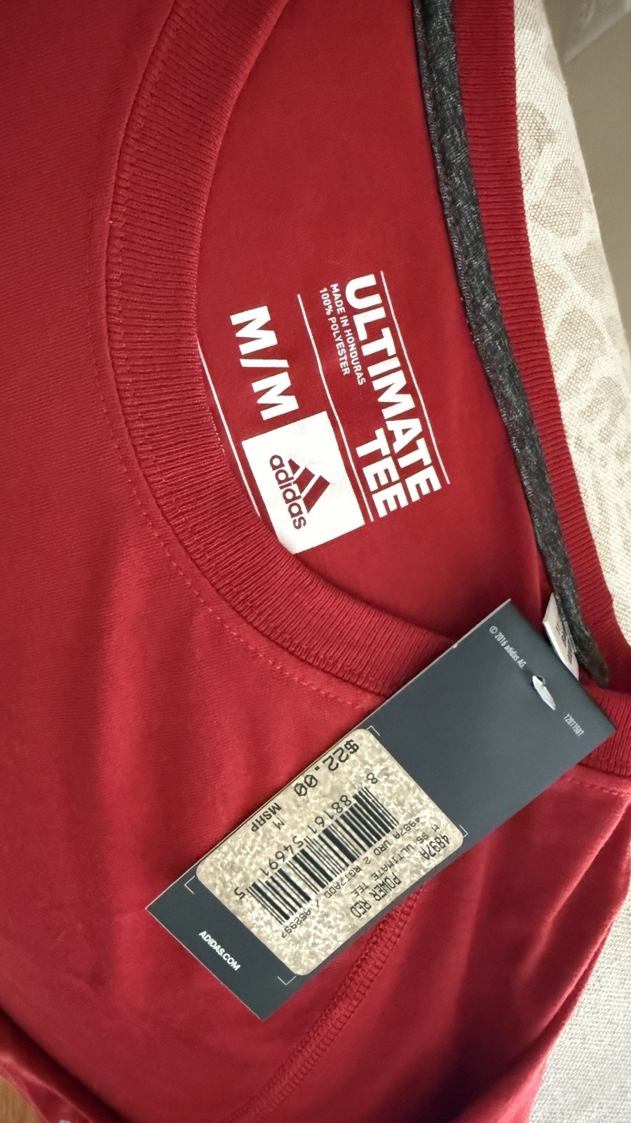 Adidas Men’s (Power Red) Ultimate Tee Climalite Performance T-Shirt NWT