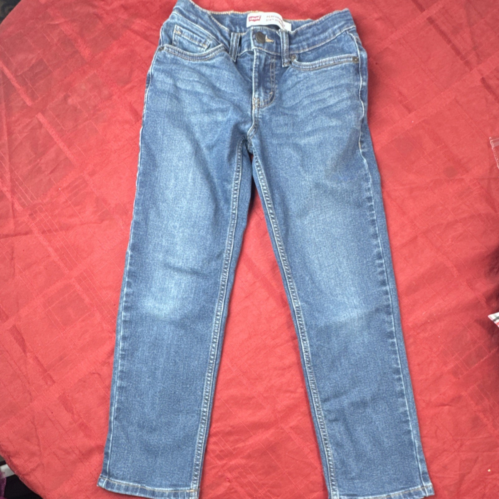 Levi’s 514 Boys Straight Blue Denim Jeans Size 8 REG W24 L25 Zip Button