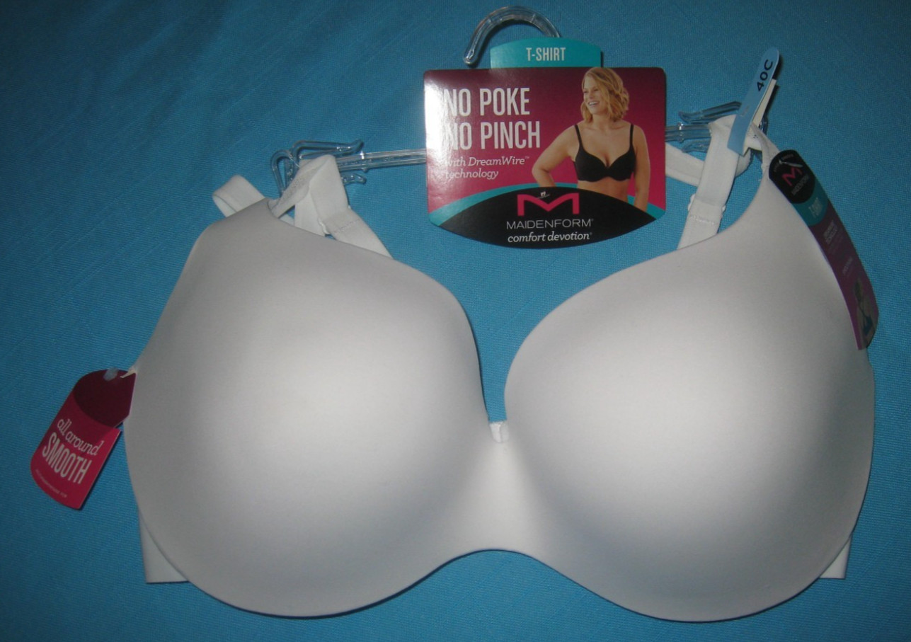 Maidenform DM0070 White “NO POKE NO PINCH” T-Shirt DreamWire Bra 40C NWT $48