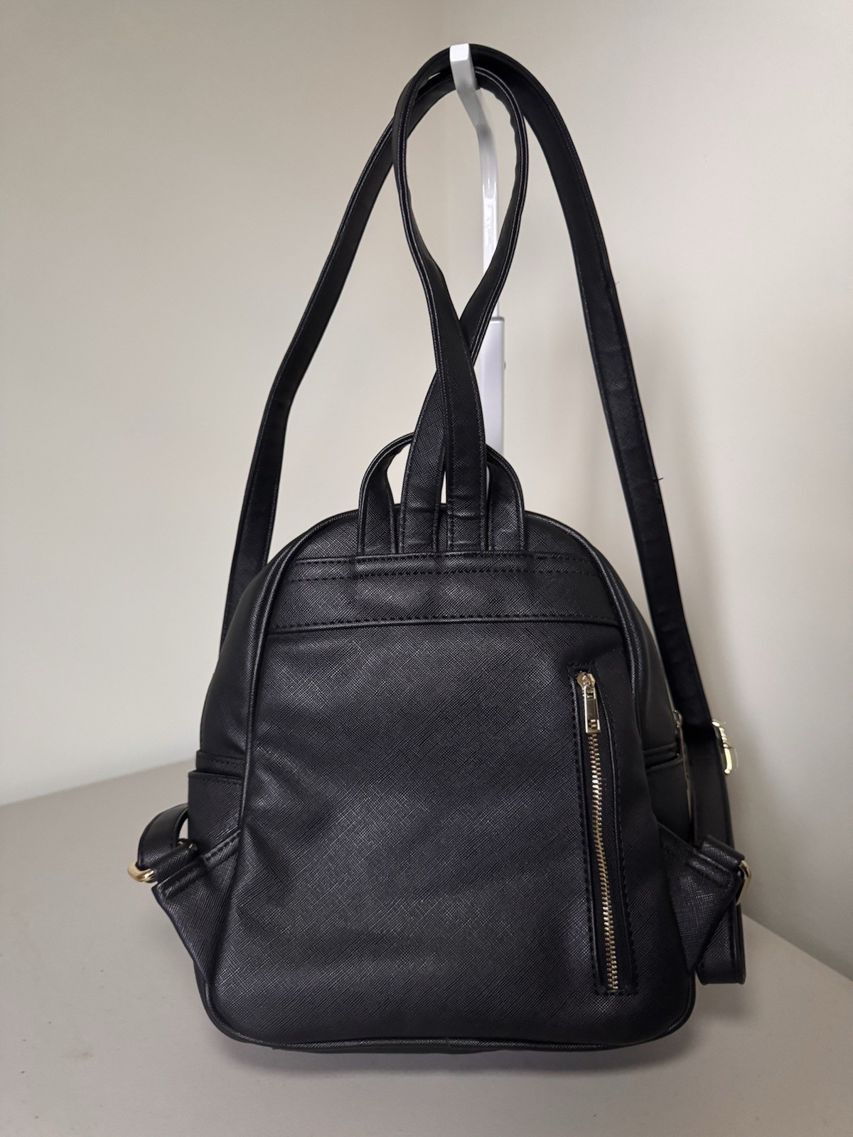 COOFIT Black Bat Wing Mini Backpack Purse Gold Hardware Zip Magnetic Closure