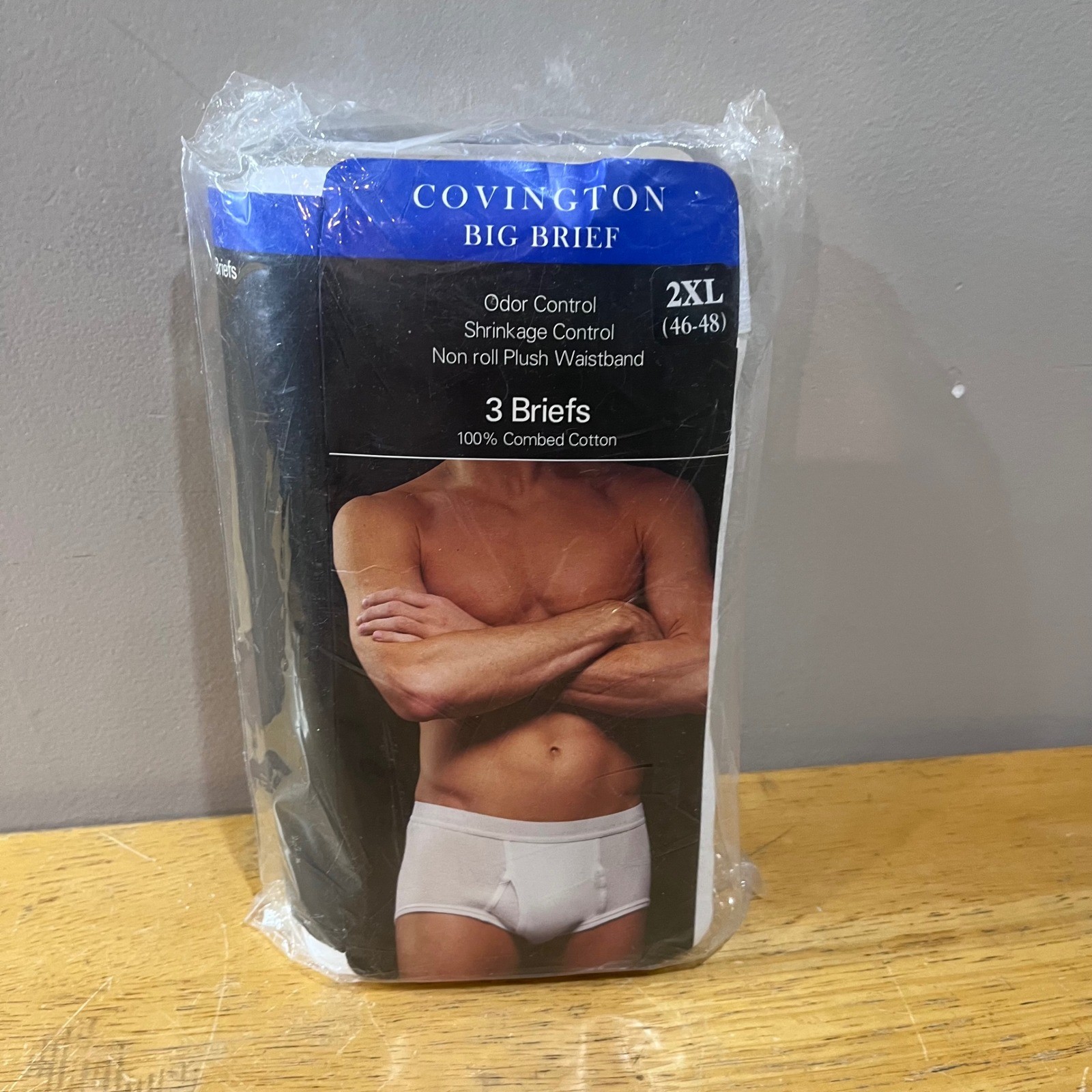 Covington Big Briefs 3-Pack White 100% Combed Cotton Mens Size 2XL 46-48 New