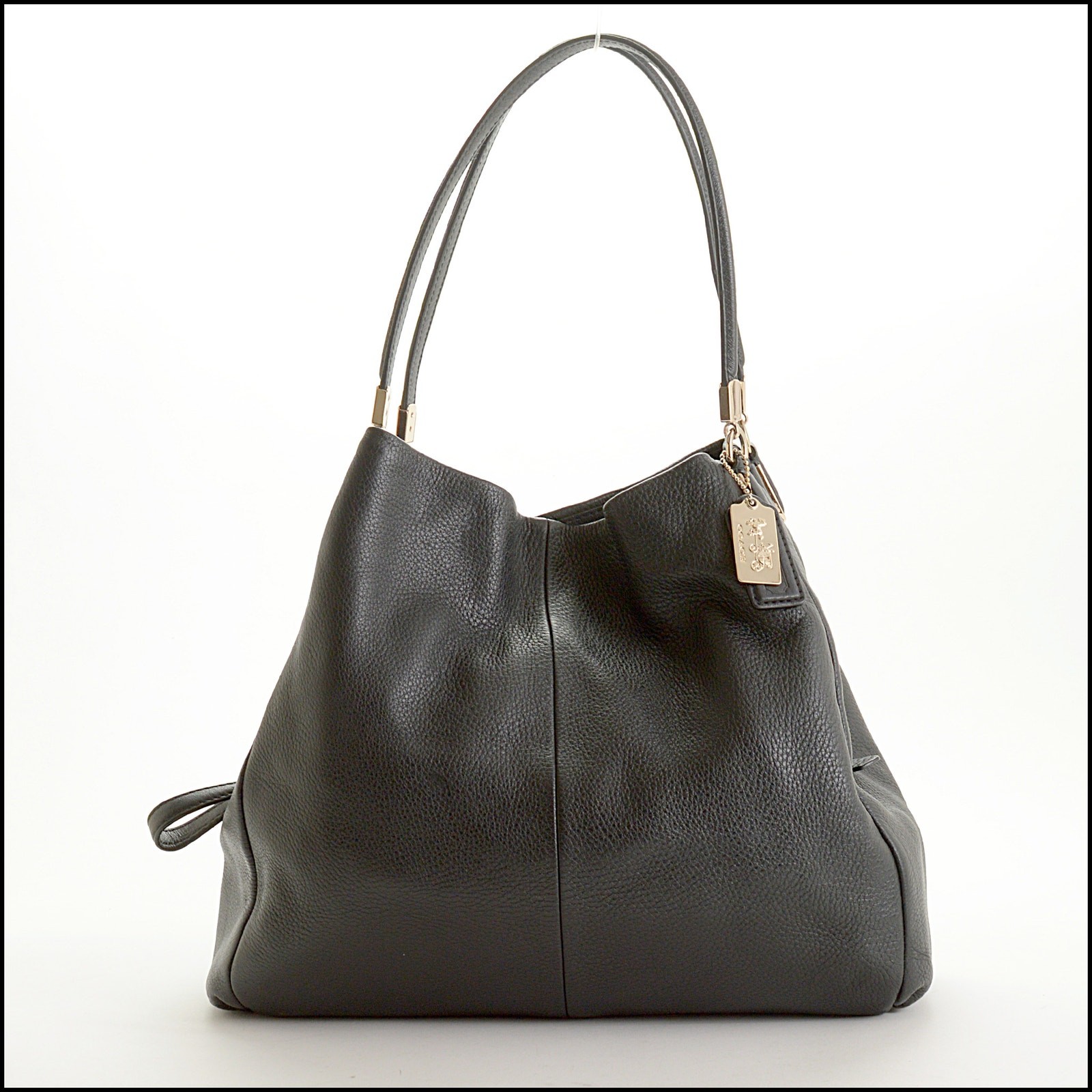 RDC15573 COACH Black Madison Leather Phoebe Shoulder Bag