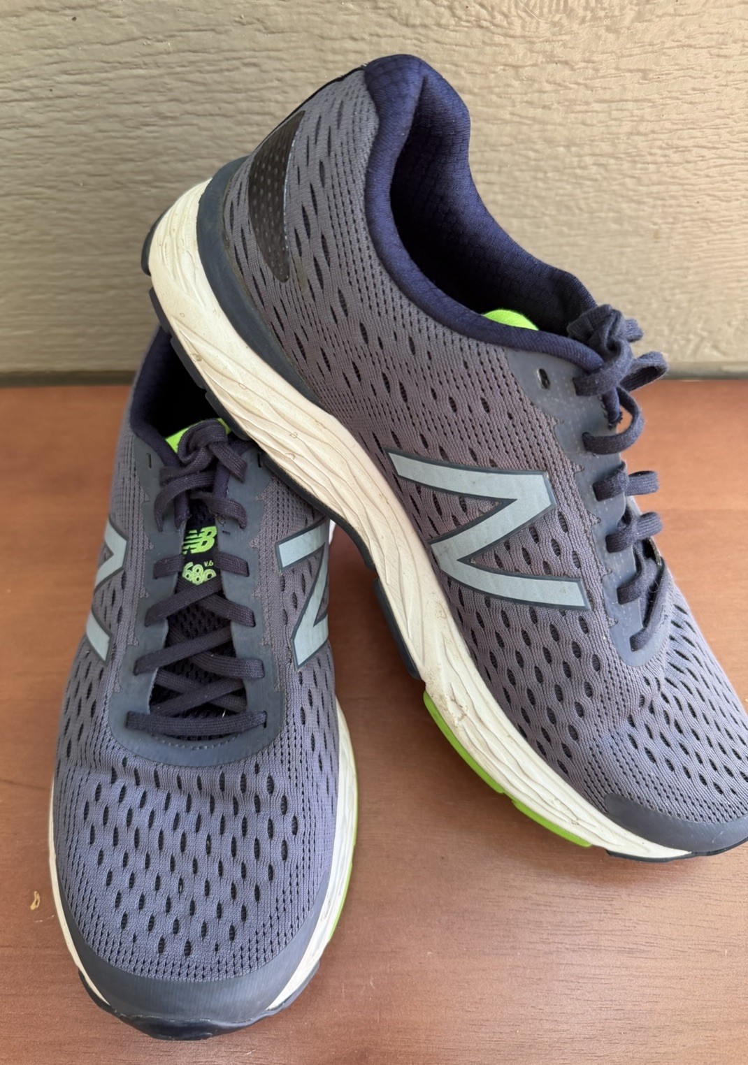New Balance 680 V6 Men’s Blue Gray Green Athletic Running Shoes Sneakers 10.5