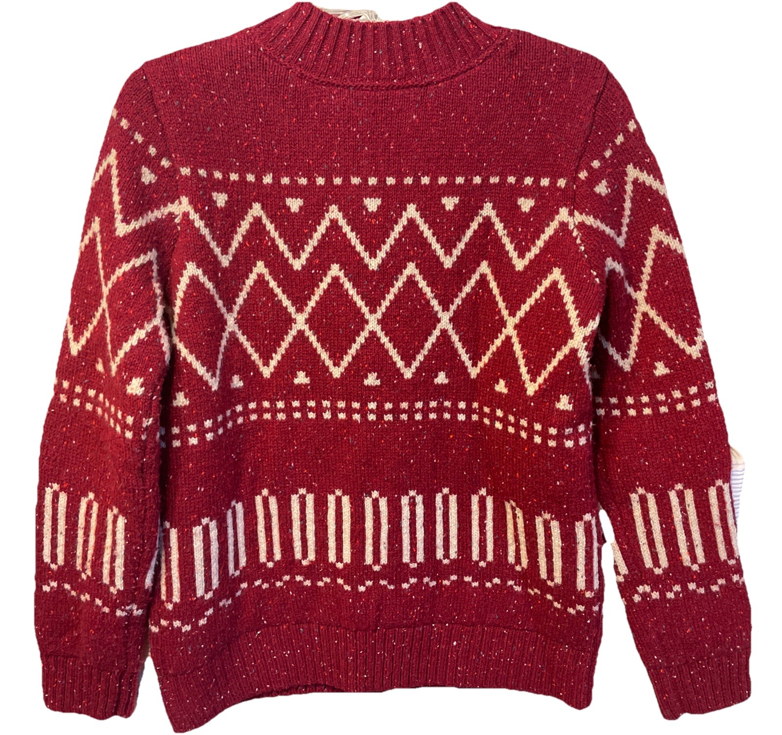 Vintage Orvis Ski Sweater Womens S 90% Wool 10% Cashmere Blend Thickly Knit Red