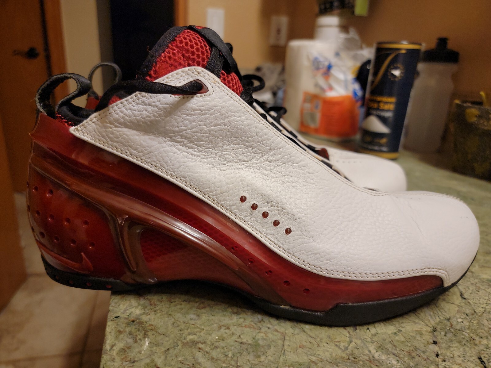 Nike Air Gary Payton 305515-161 White, Varsity Red & Black Size 13
