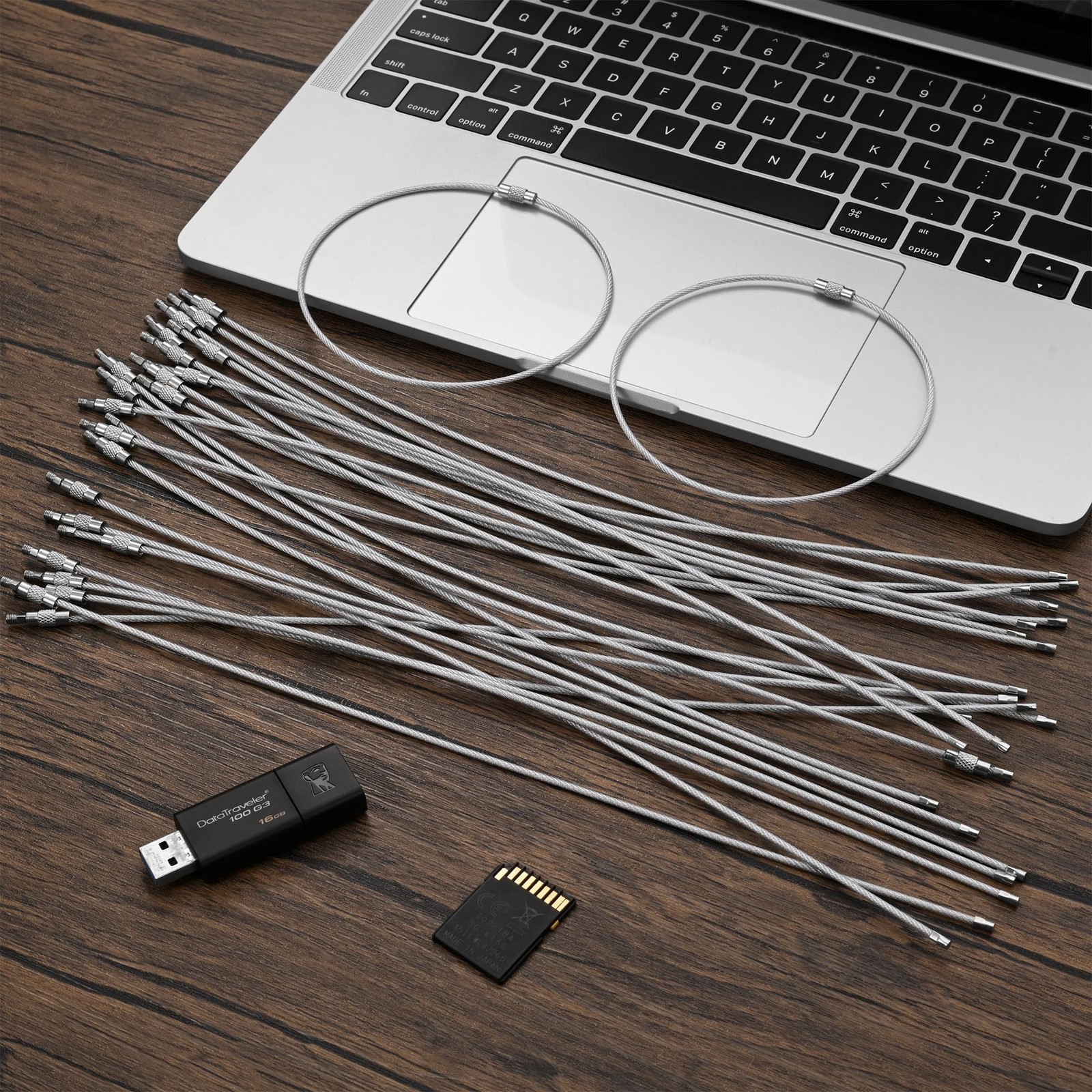 11.8 Inch Wire Keychain Cable,Large Stainless Steel Key Ring Large, Silver