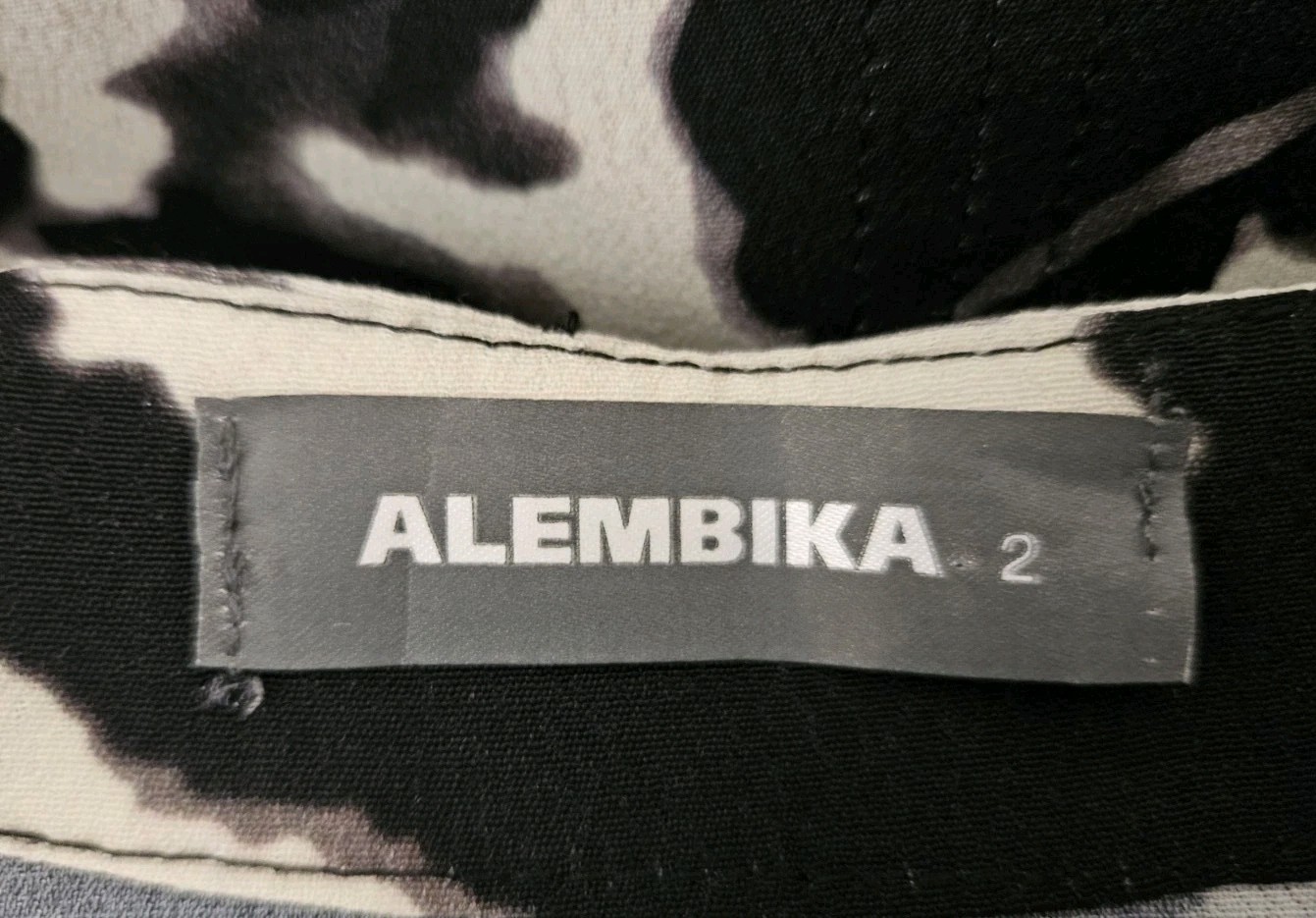 Alembika Black Abstract Floral Dress 2 Medium Midi Viscose Lagenlook