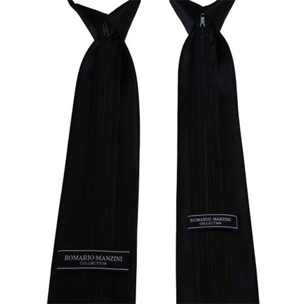 Romario Manzini® Men’s Solid Color Zipper Ties (45 colors)
