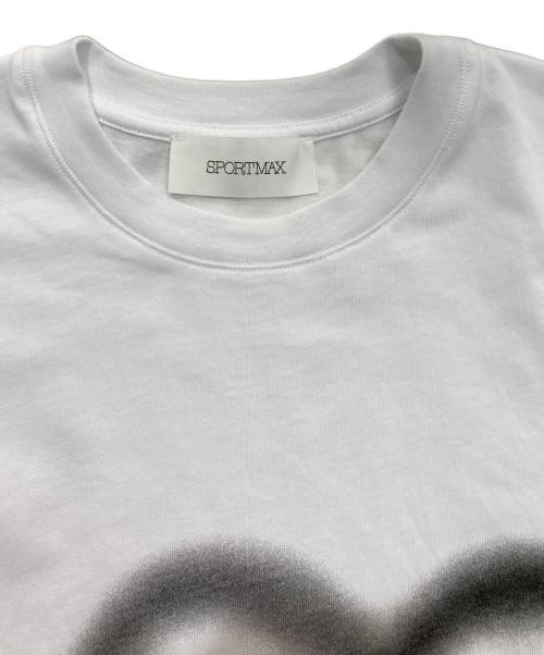 SPORT MAX Heart Print T-Shirt S White/Black Cotton Ladies Top