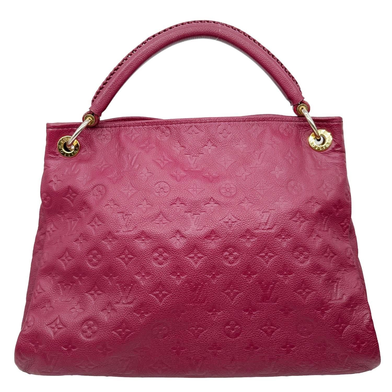 LOUIS VUITTON Artsy MM Monogram Empreinte Leather Hobo Bag Burgundy