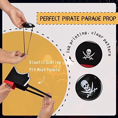 48 Pcs Pirate Hat with Eye Mask – Classic Costume Cap 48pcs Pirate Hat Sets
