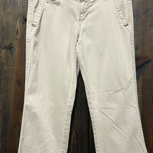 Aeropostale Y2K Khaki Hailey Skinny Flare Low Rise Pants 3 4 Short Preppy Vtg