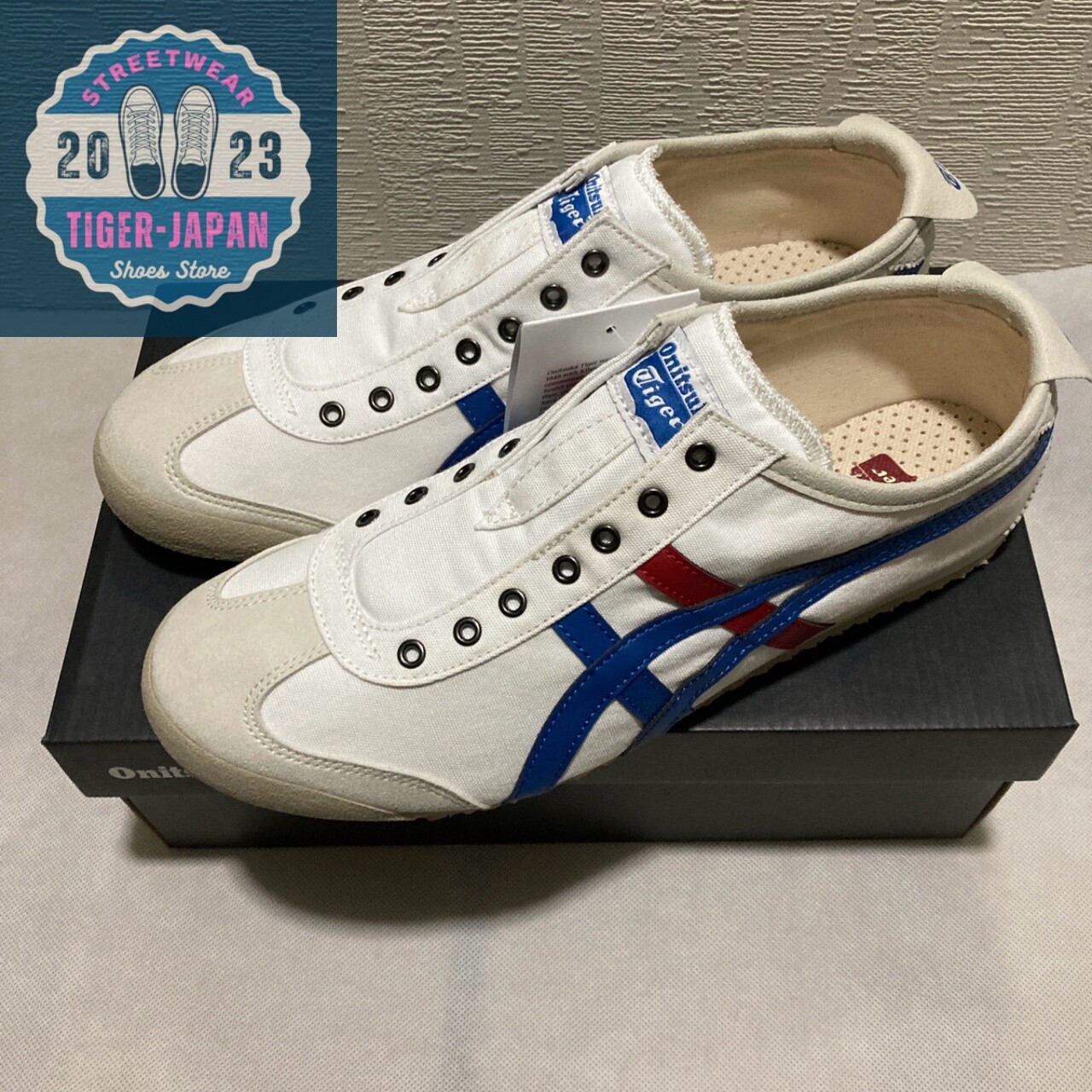Onitsuka Tiger MEXICO 66 SLIP-ON 1183A360 121 WHITE TRICOLOR Unisex Shoes
