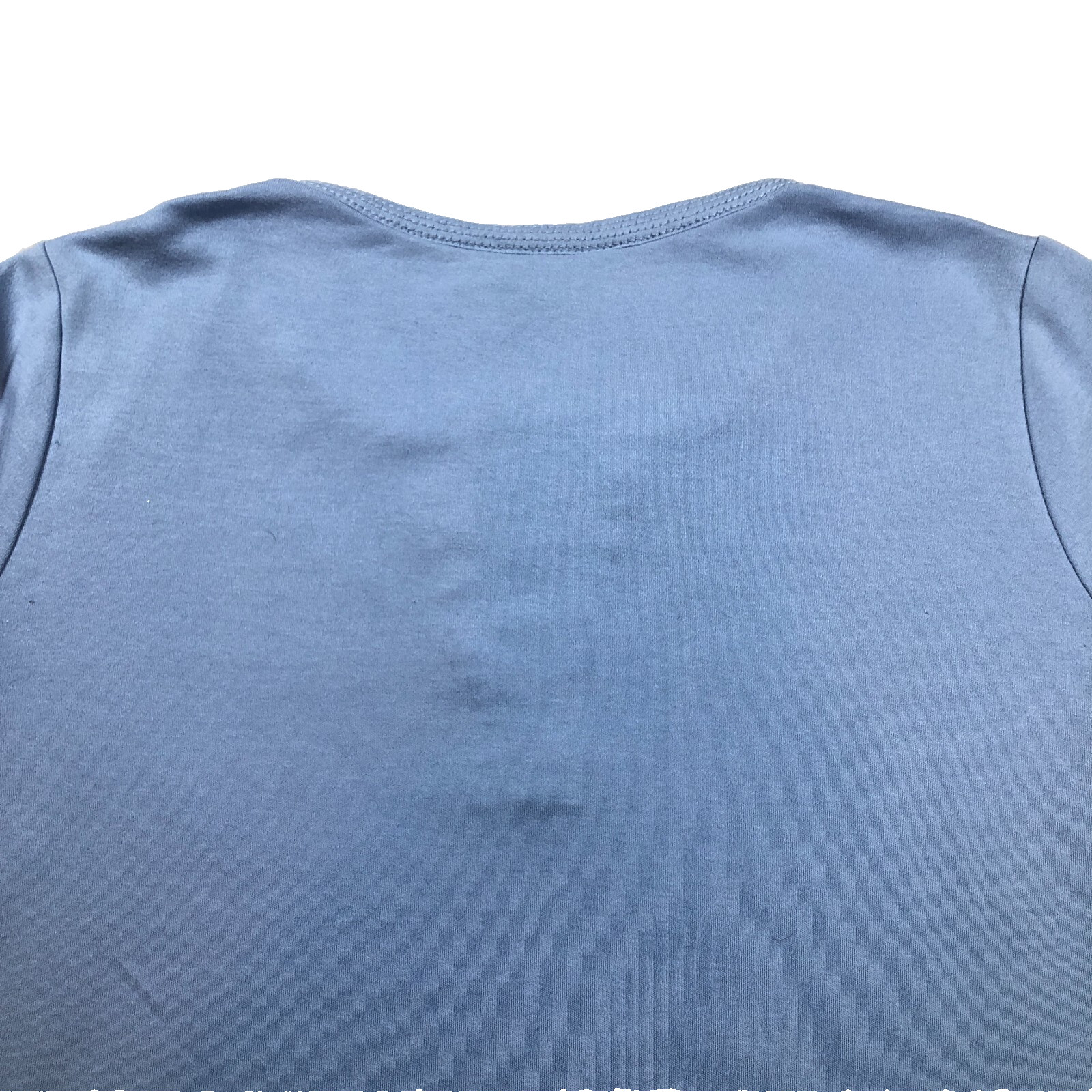 Orvis Classic Collection Womens Top Sz S Blue Pima Cotton V-Neck 3/4 Sleeves