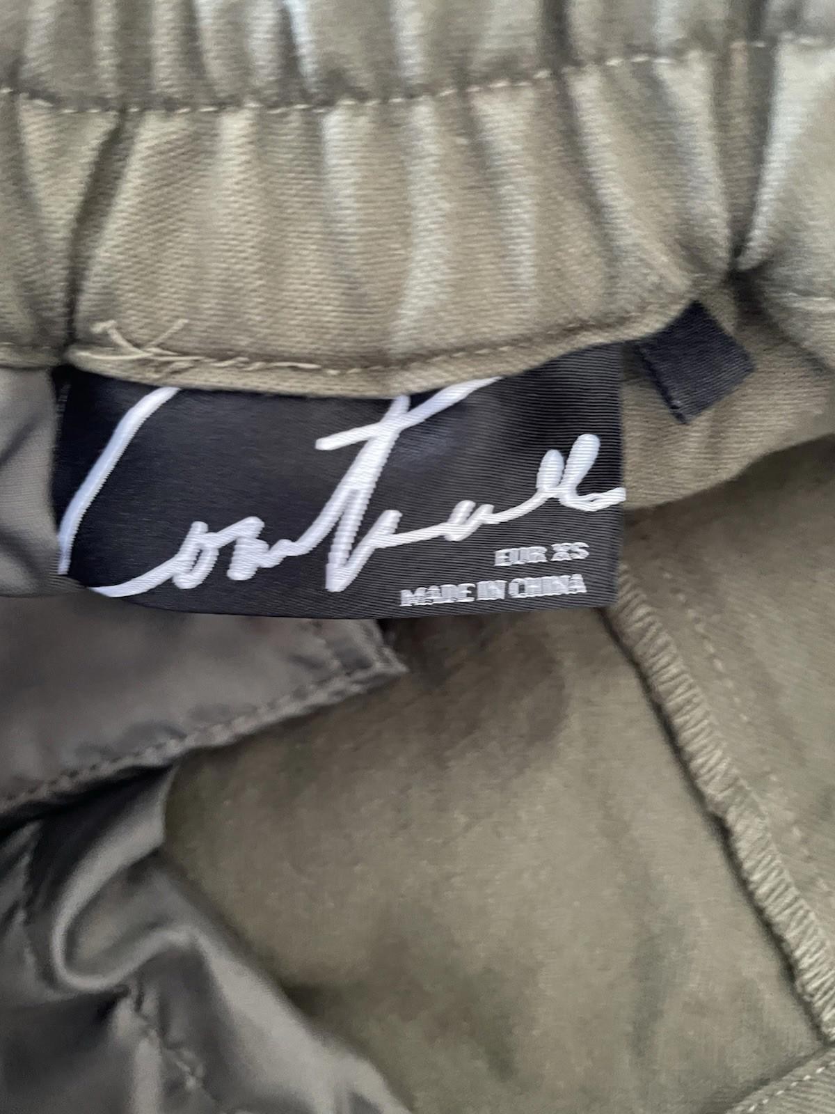 The Couture Club Panelled Cargo Pants Trousers – Khaki/Olive Green S