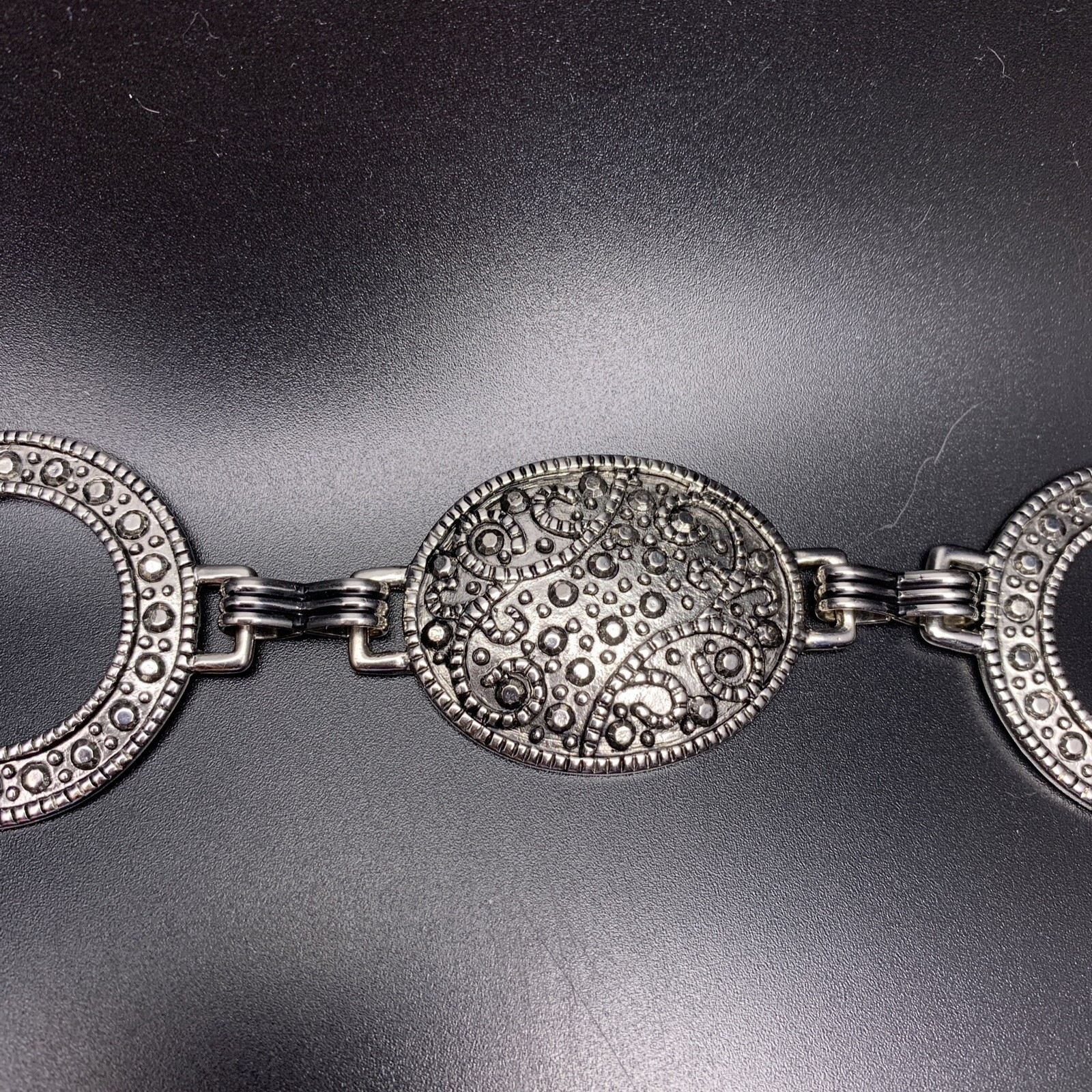 Silver Tone Belt Textured Adjustable 32 33 34 35 36 37 38 39 40 41 42 Inch