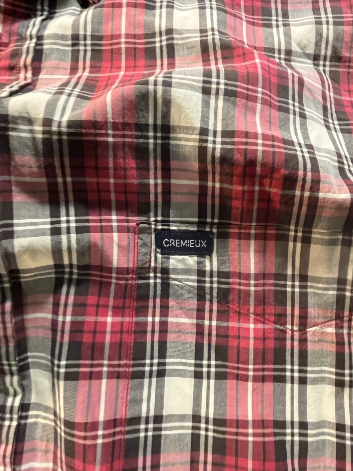 Daniel Cremieux Collection Mens Large Plaid Button Down Shirt Short Sleeve