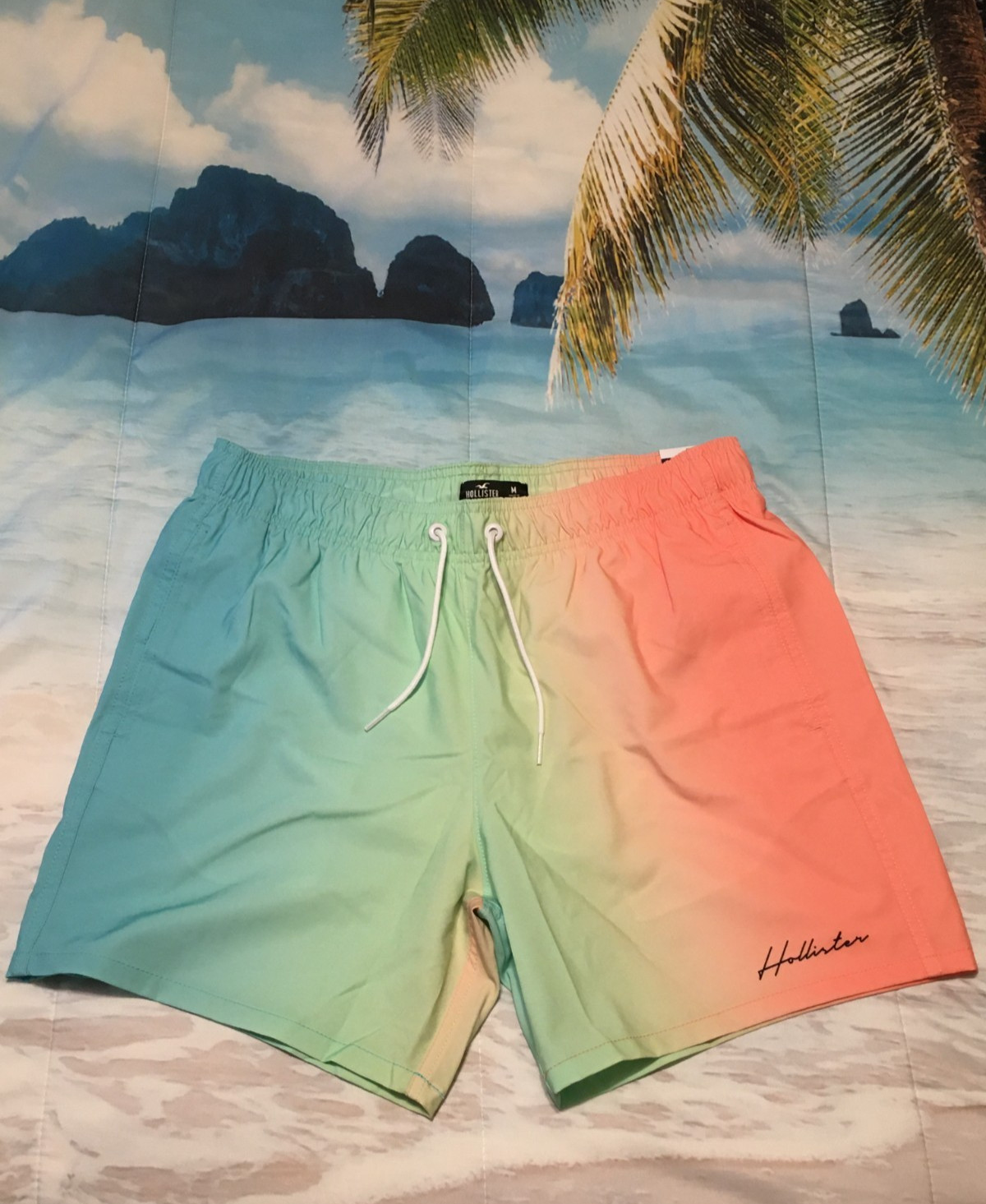 Mens Hollister 4-way Stretch 5″ Guard Swim Trunk size Medium (M) NEW w/ tags NWT