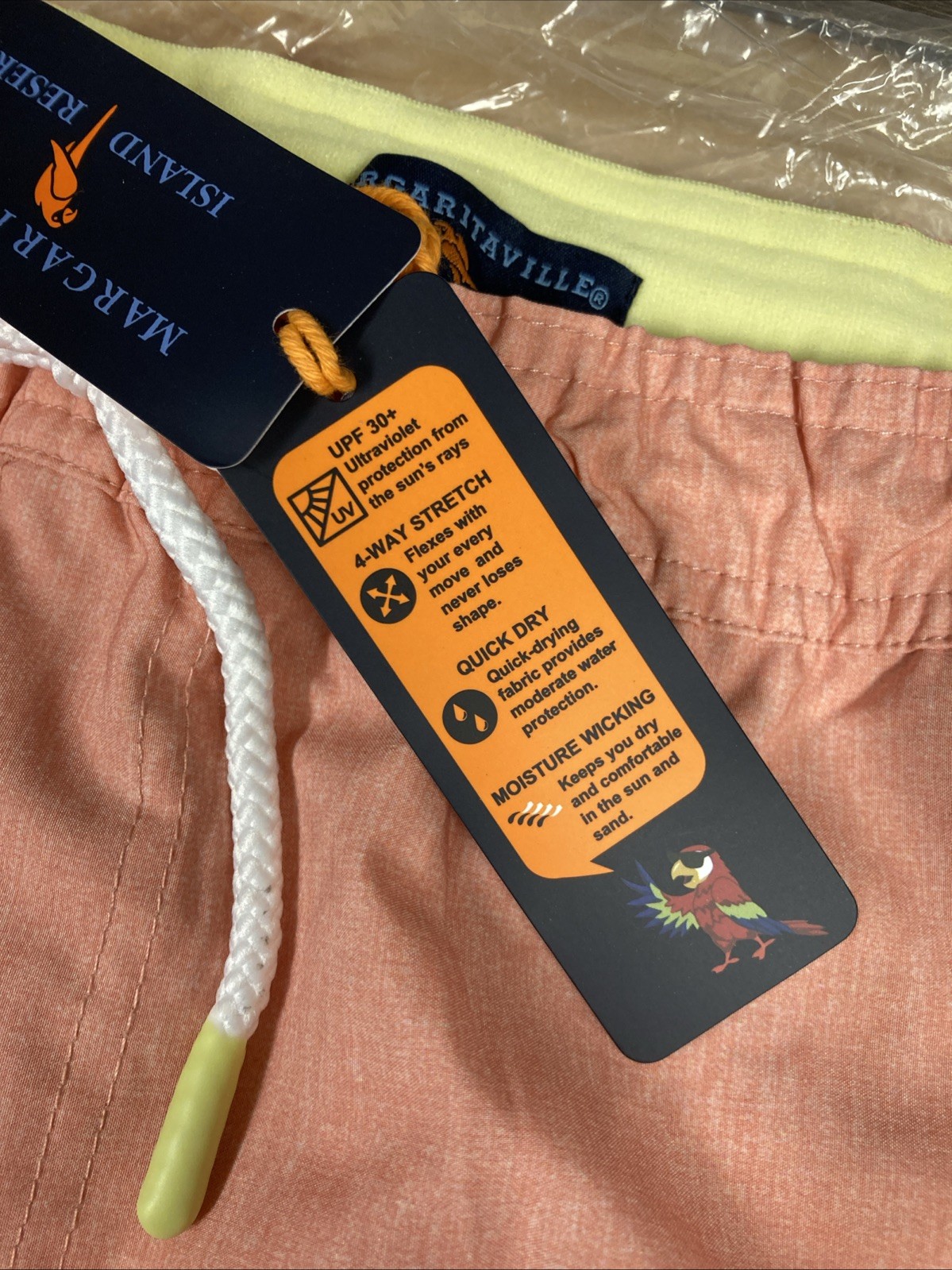 Margaritaville Men’s Swim Trunks Beach Shorts Hibiscus Print Size XL New